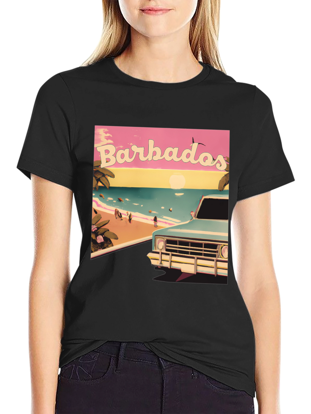 Barbados Beach Retro Graphic Tee