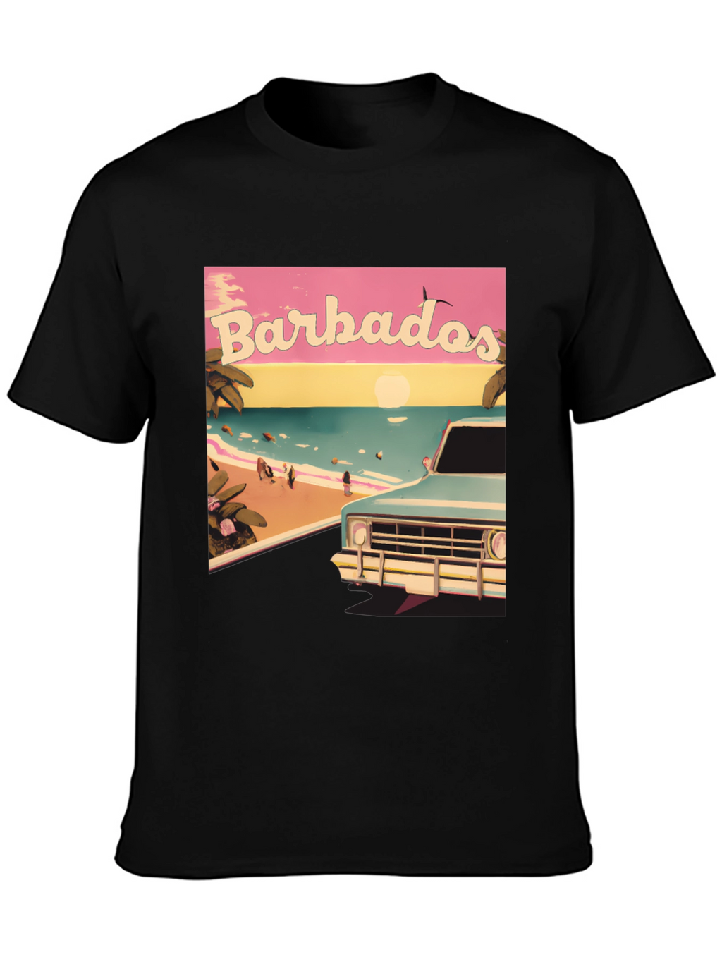 Barbados Beach Retro Graphic Tee