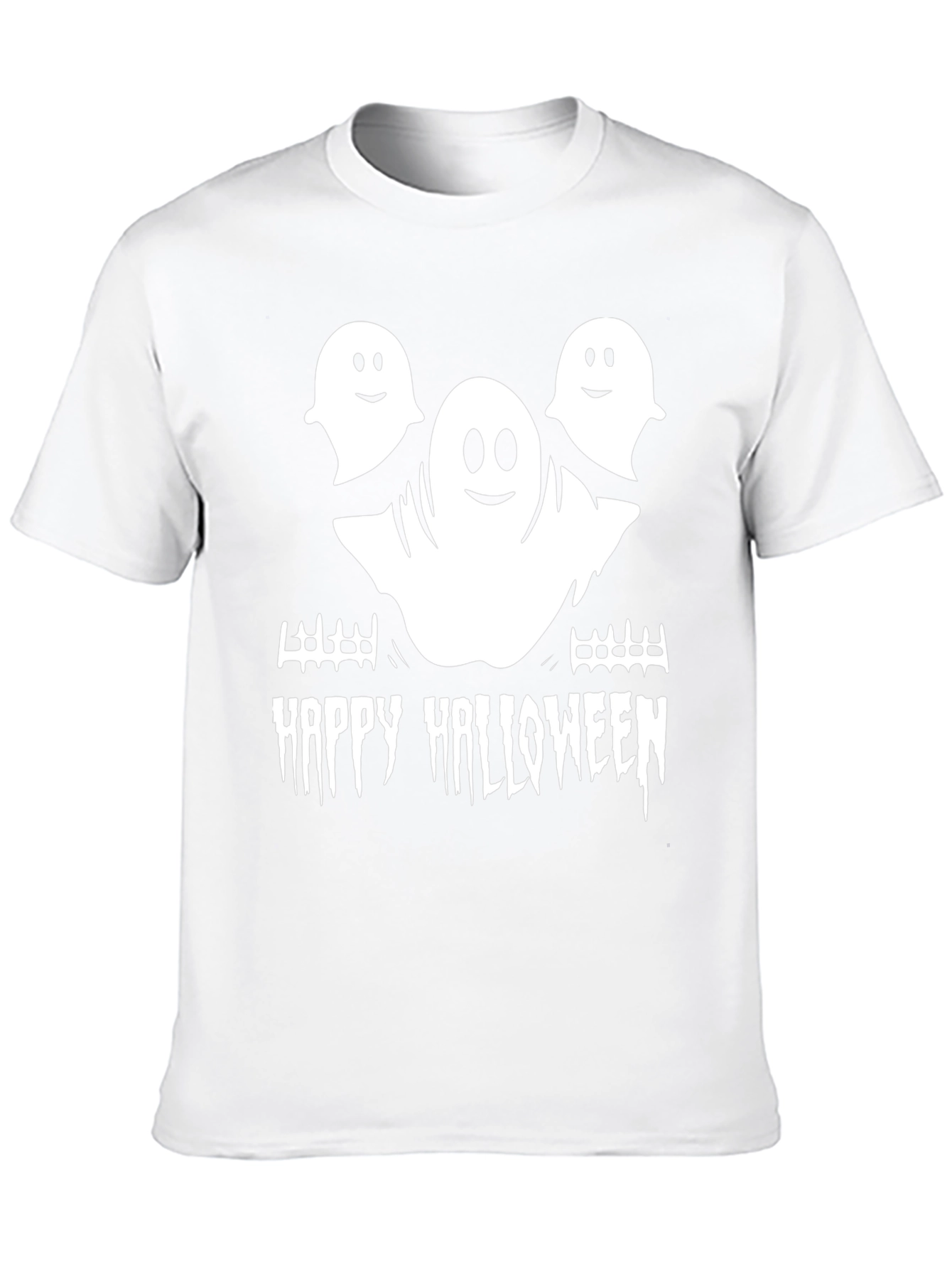 Ghostly Greetings Tee: Happy Halloween Shirt
