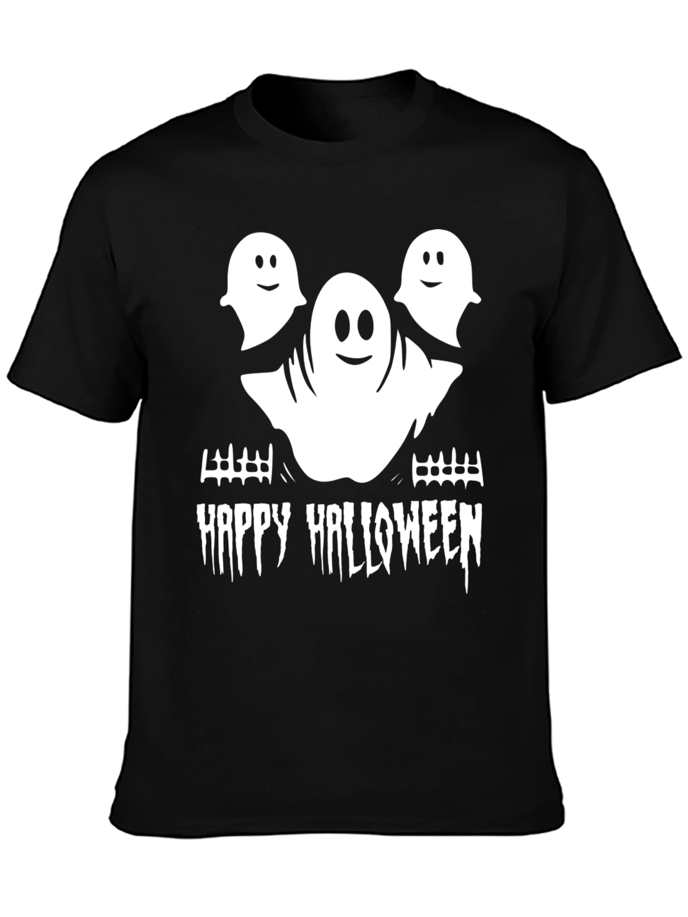 Ghostly Greetings Tee: Happy Halloween Shirt