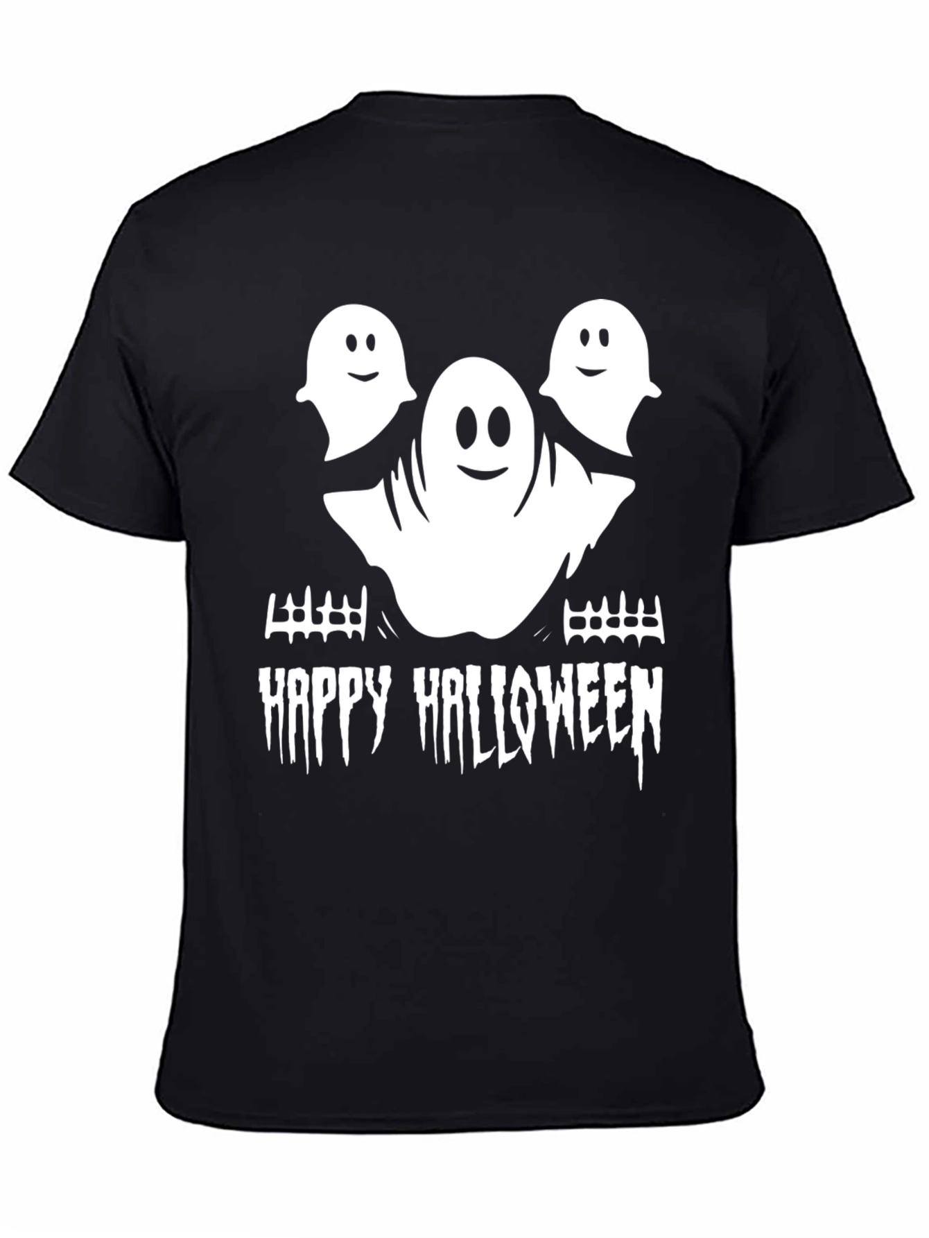 Ghostly Greetings Tee: Happy Halloween Shirt