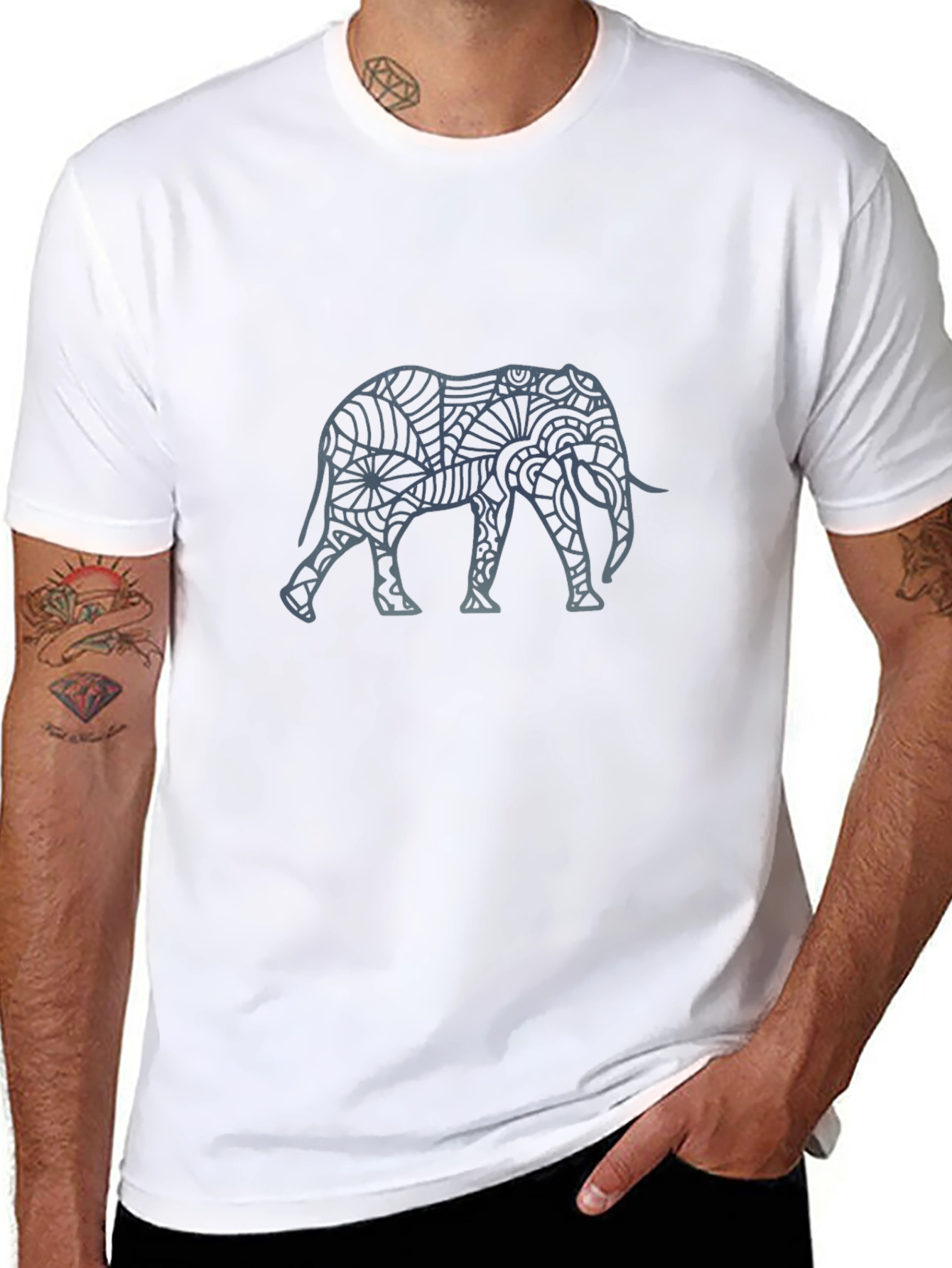 Elephant Graphic Tee - Stylish Black T-Shirt