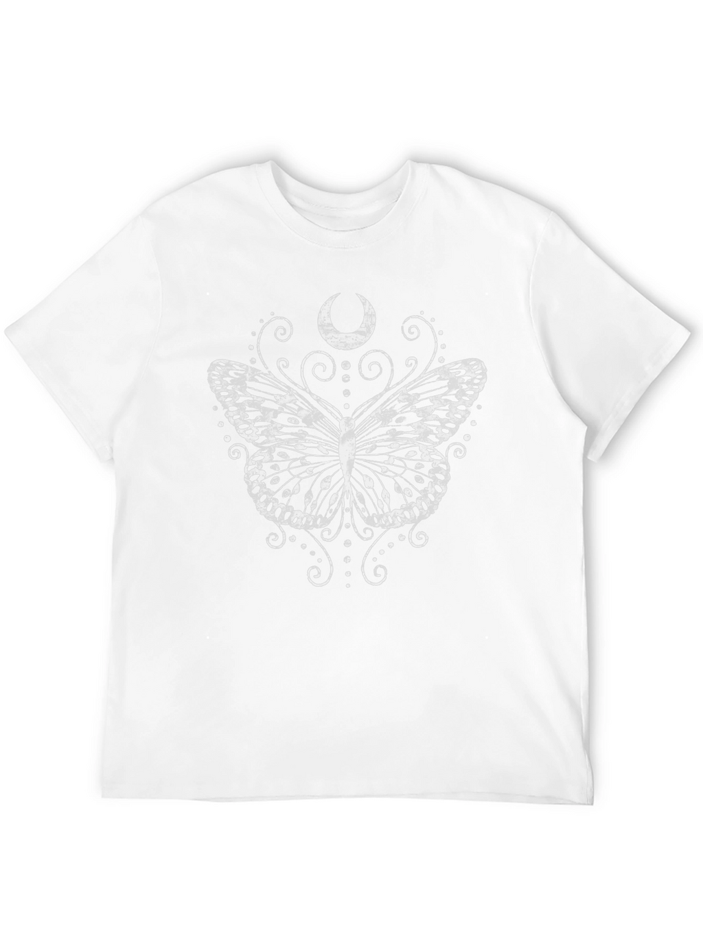 Butterfly Moon Graphic Tee - Black Casual T-Shirt