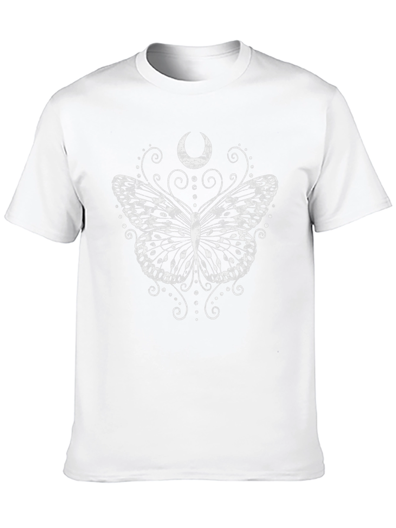 Butterfly Moon Graphic Tee - Black Casual T-Shirt