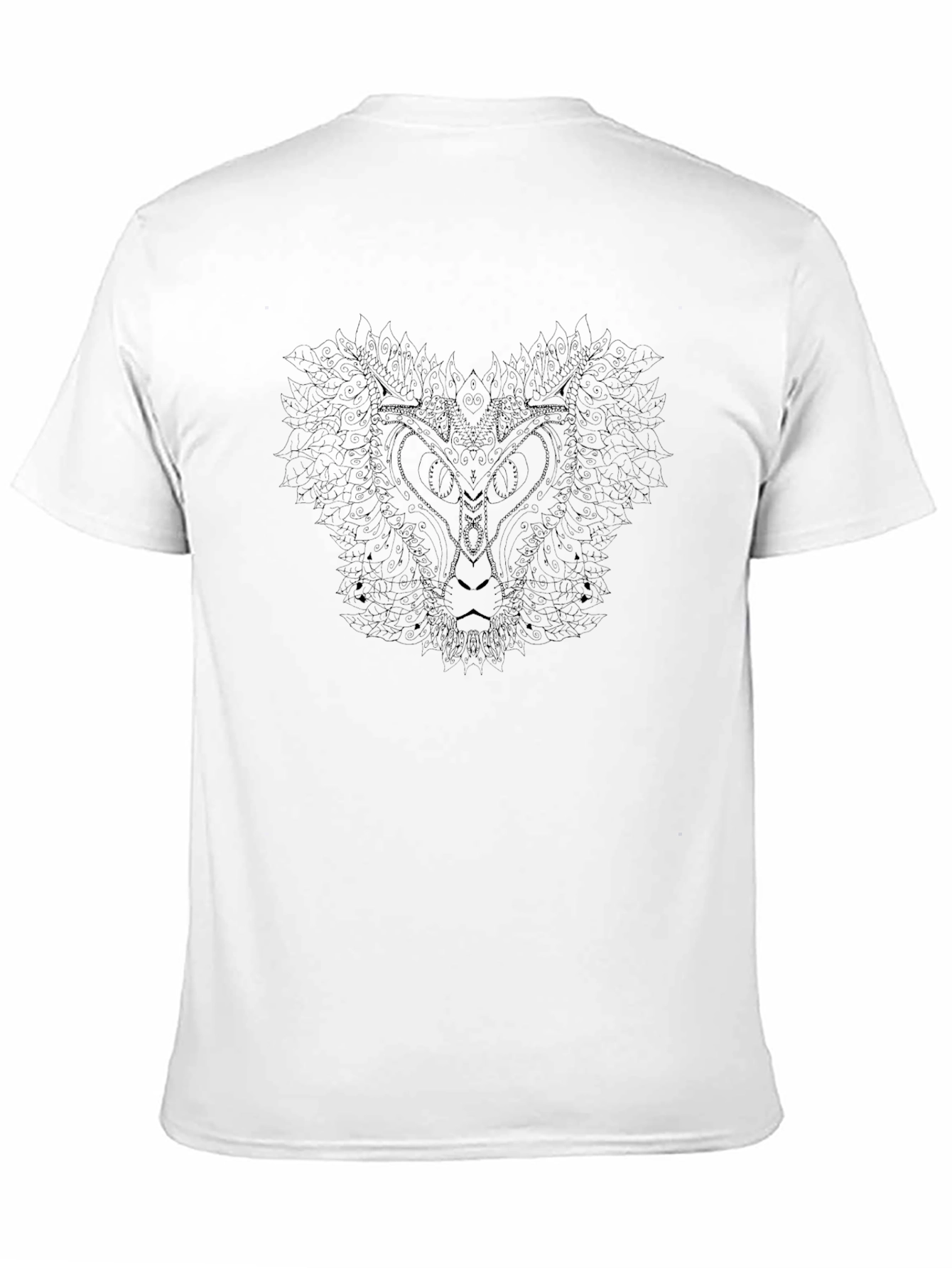 Abstract Lion Graphic Black T-Shirt