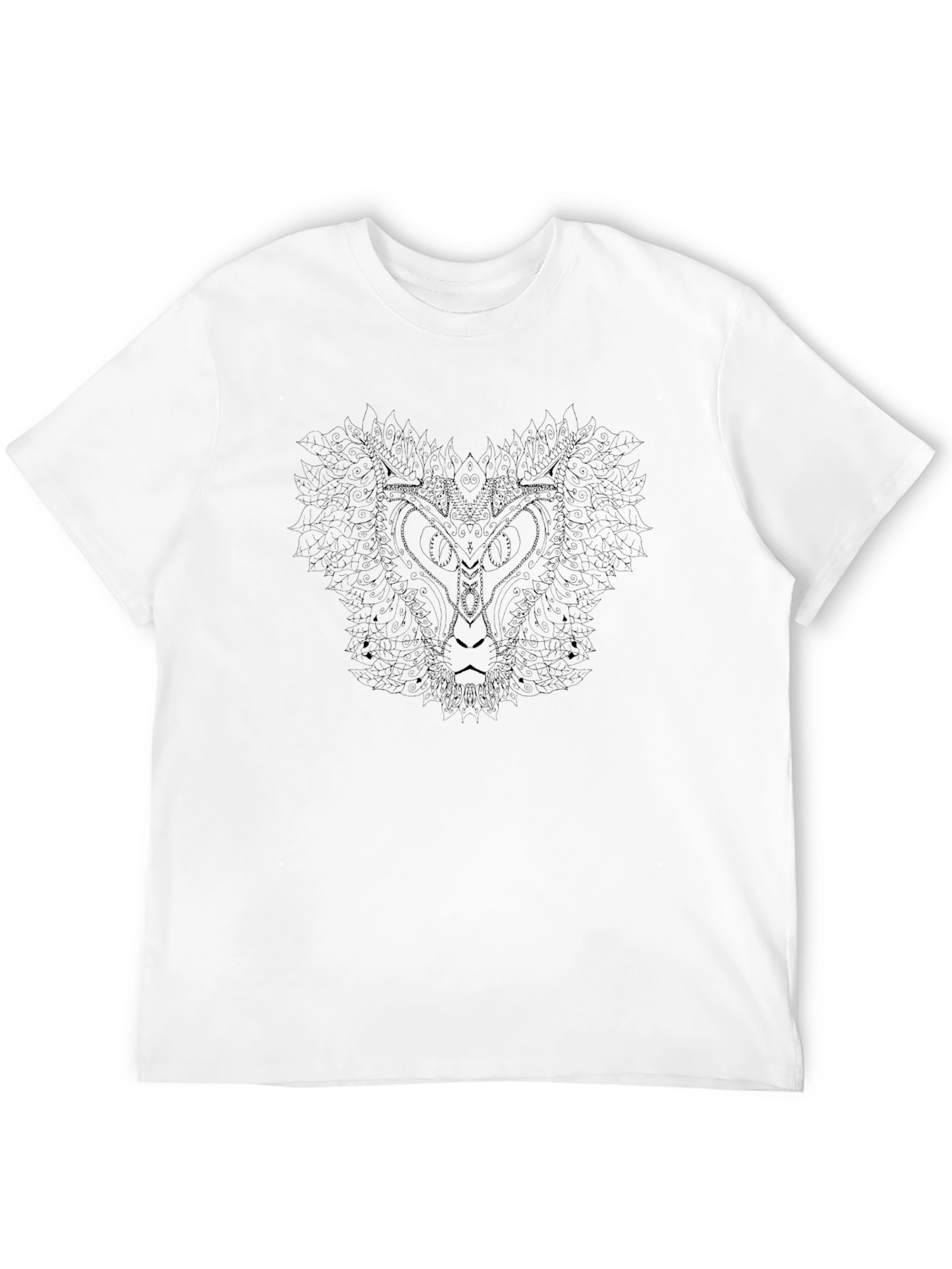 Abstract Lion Graphic Black T-Shirt