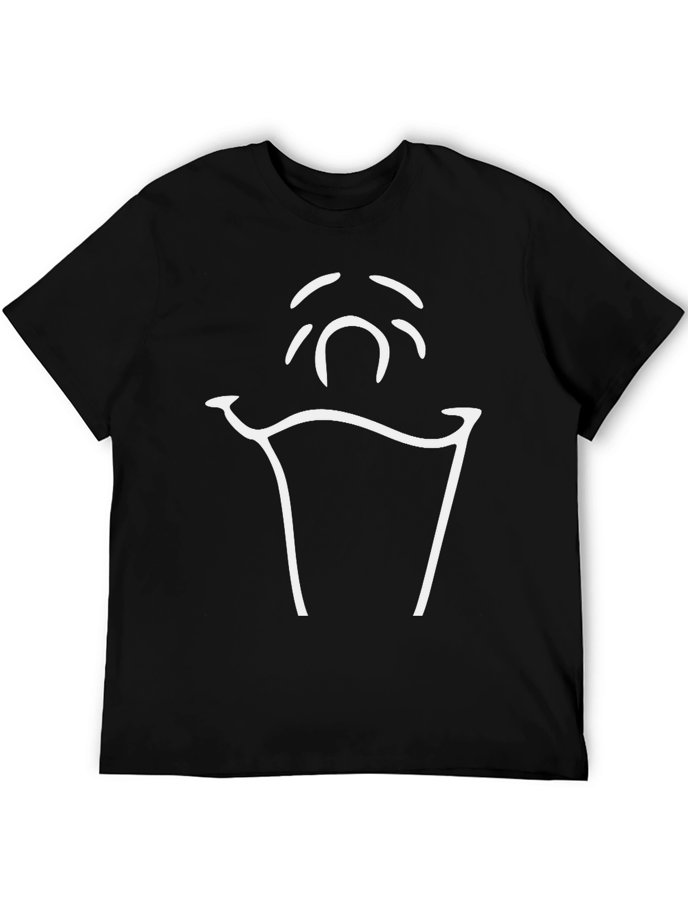 Minimalist Ghost Graphic Black T-Shirt