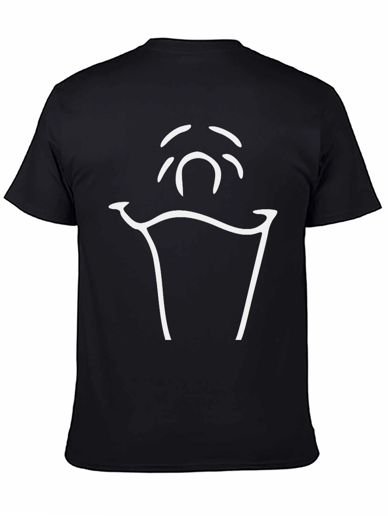 Minimalist Ghost Graphic Black T-Shirt