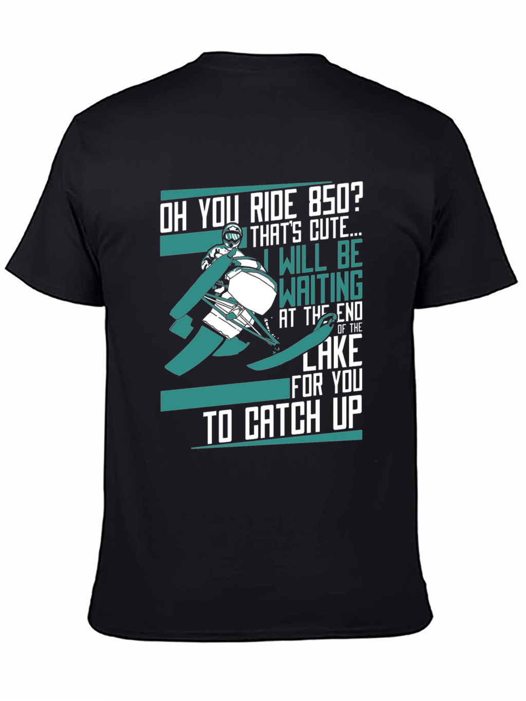 Funny Snowmobile 850 Rider Black T-Shirt