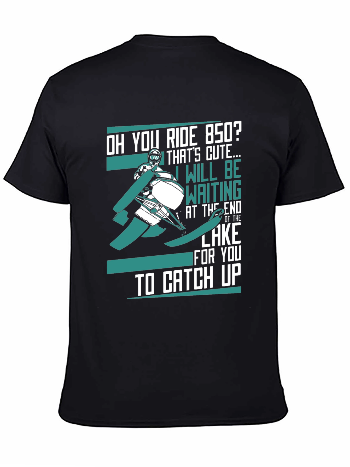 Funny Snowmobile 850 Rider Black T-Shirt