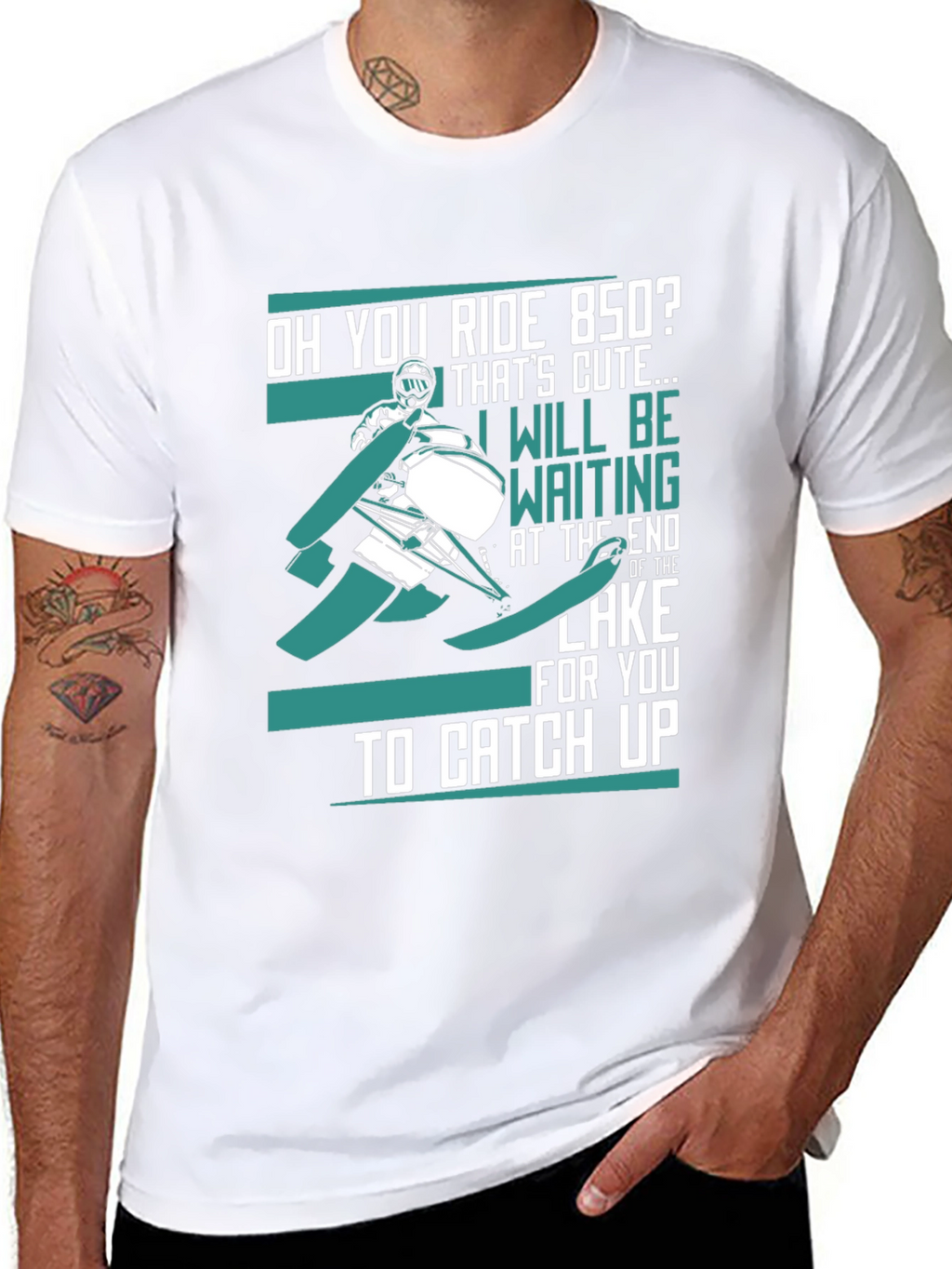 Funny Snowmobile 850 Rider Black T-Shirt