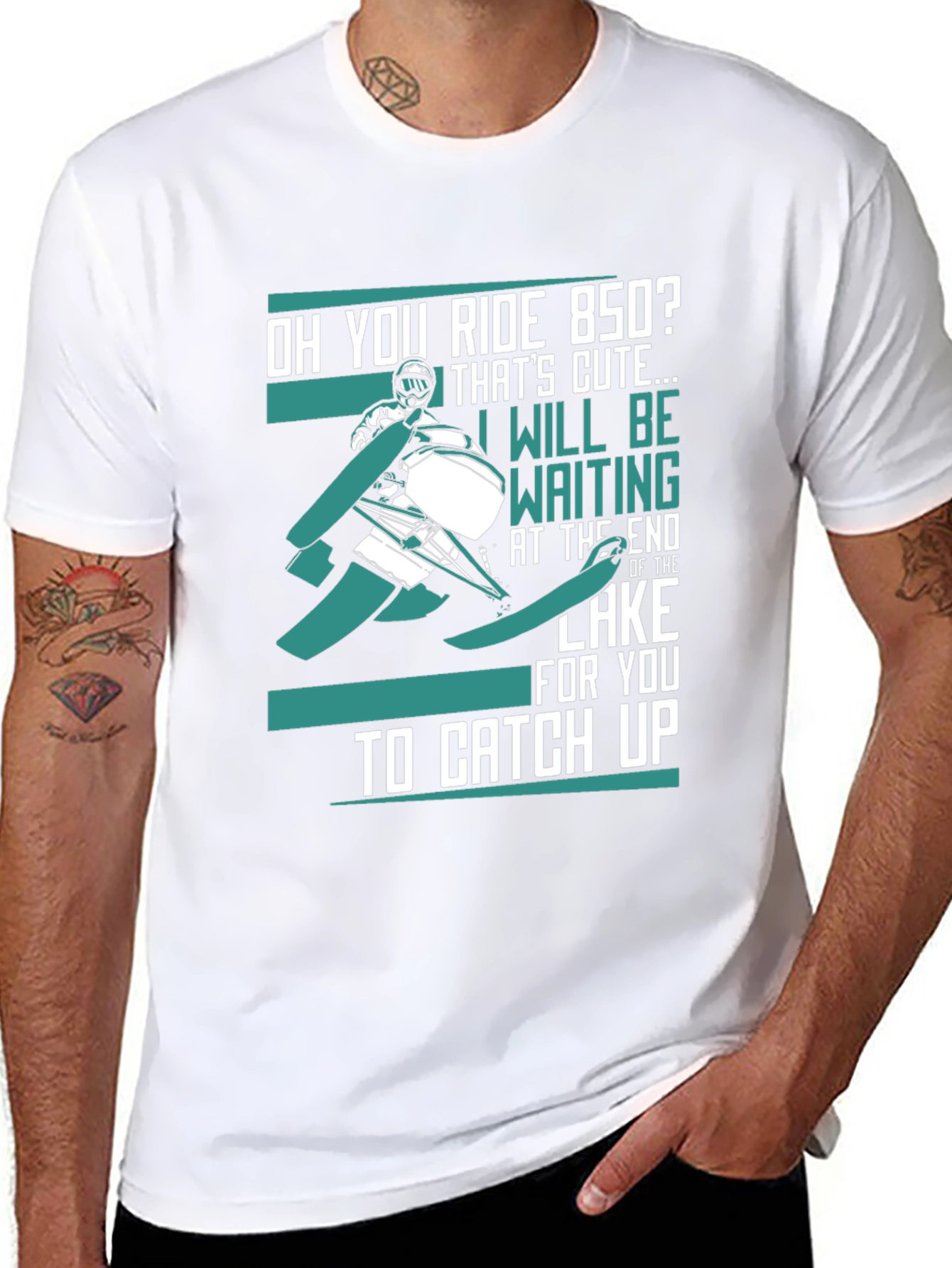 Funny Snowmobile 850 Rider Black T-Shirt