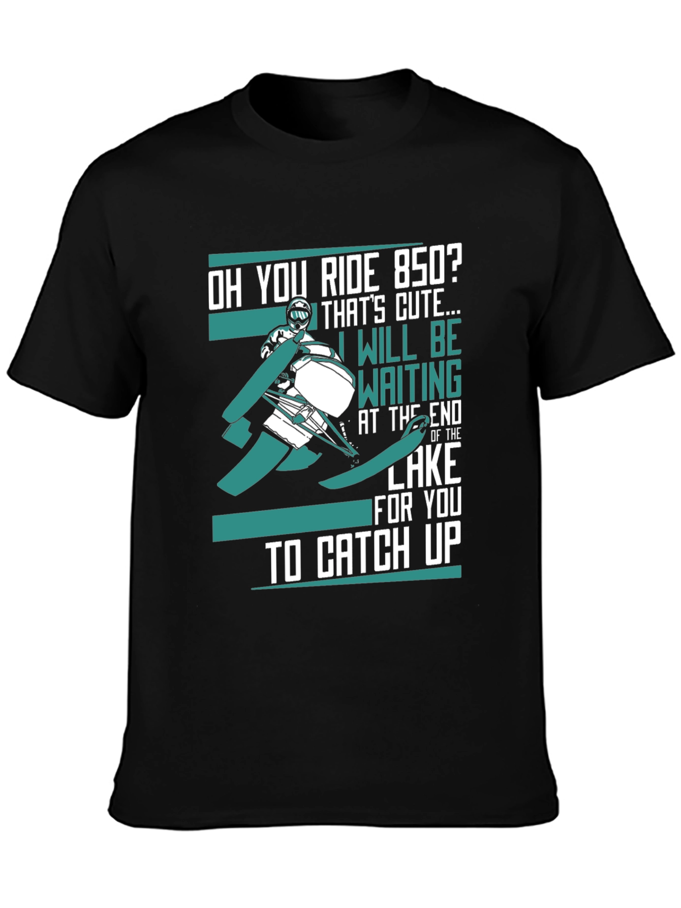 Funny Snowmobile 850 Rider Black T-Shirt