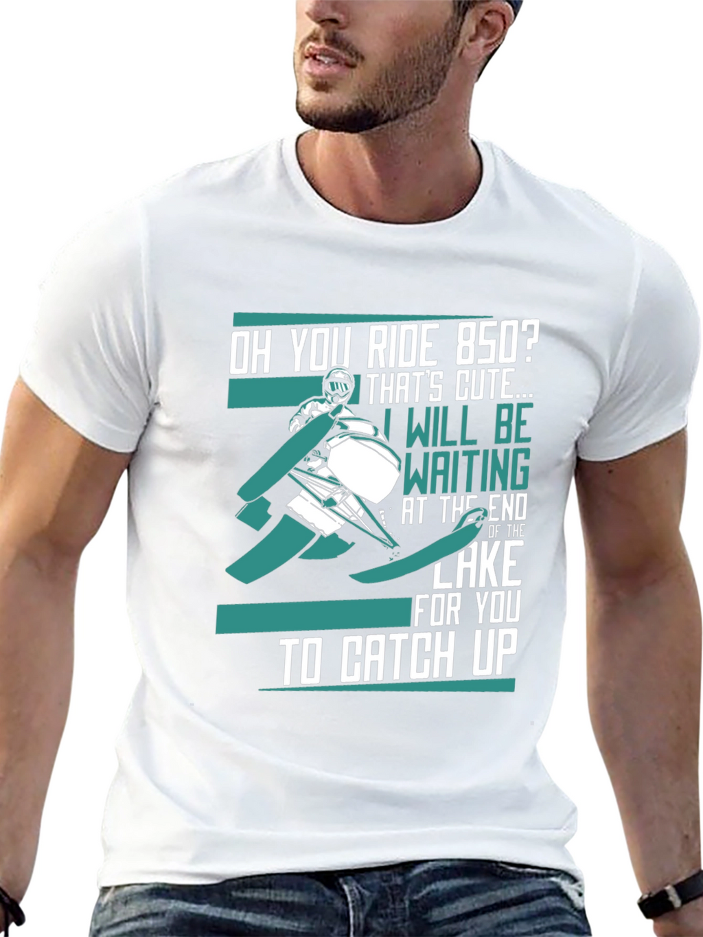 Funny Snowmobile 850 Rider Black T-Shirt