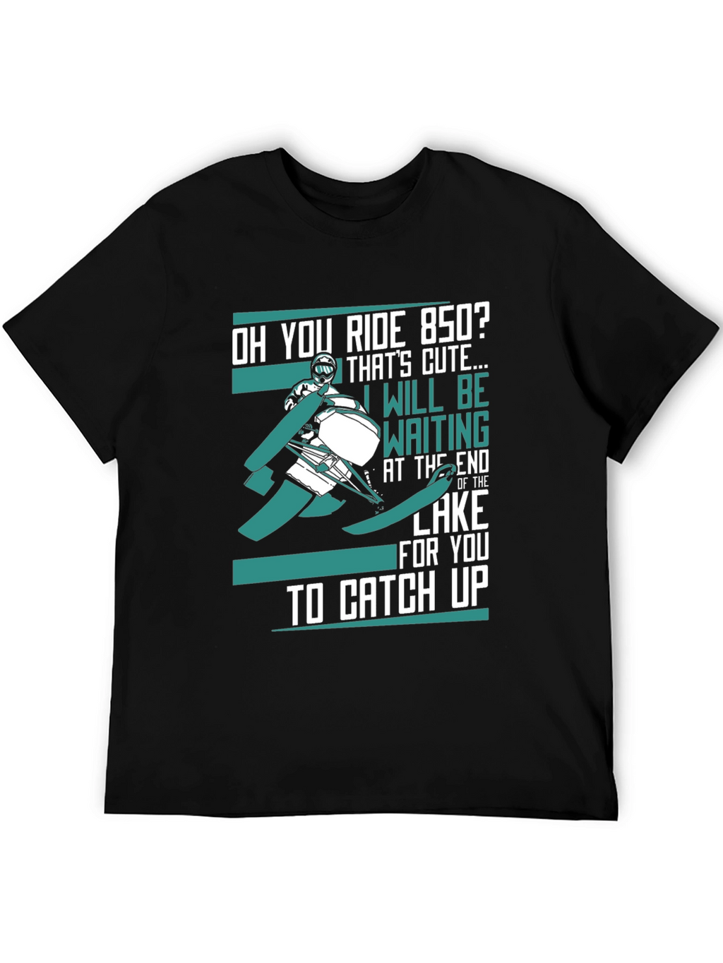 Funny Snowmobile 850 Rider Black T-Shirt