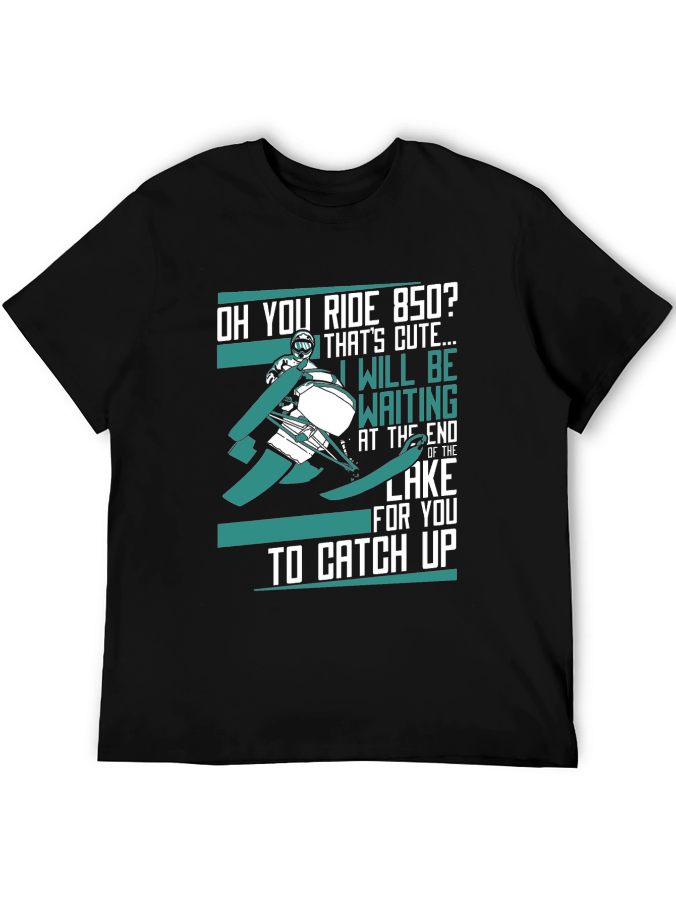 Funny Snowmobile 850 Rider Black T-Shirt