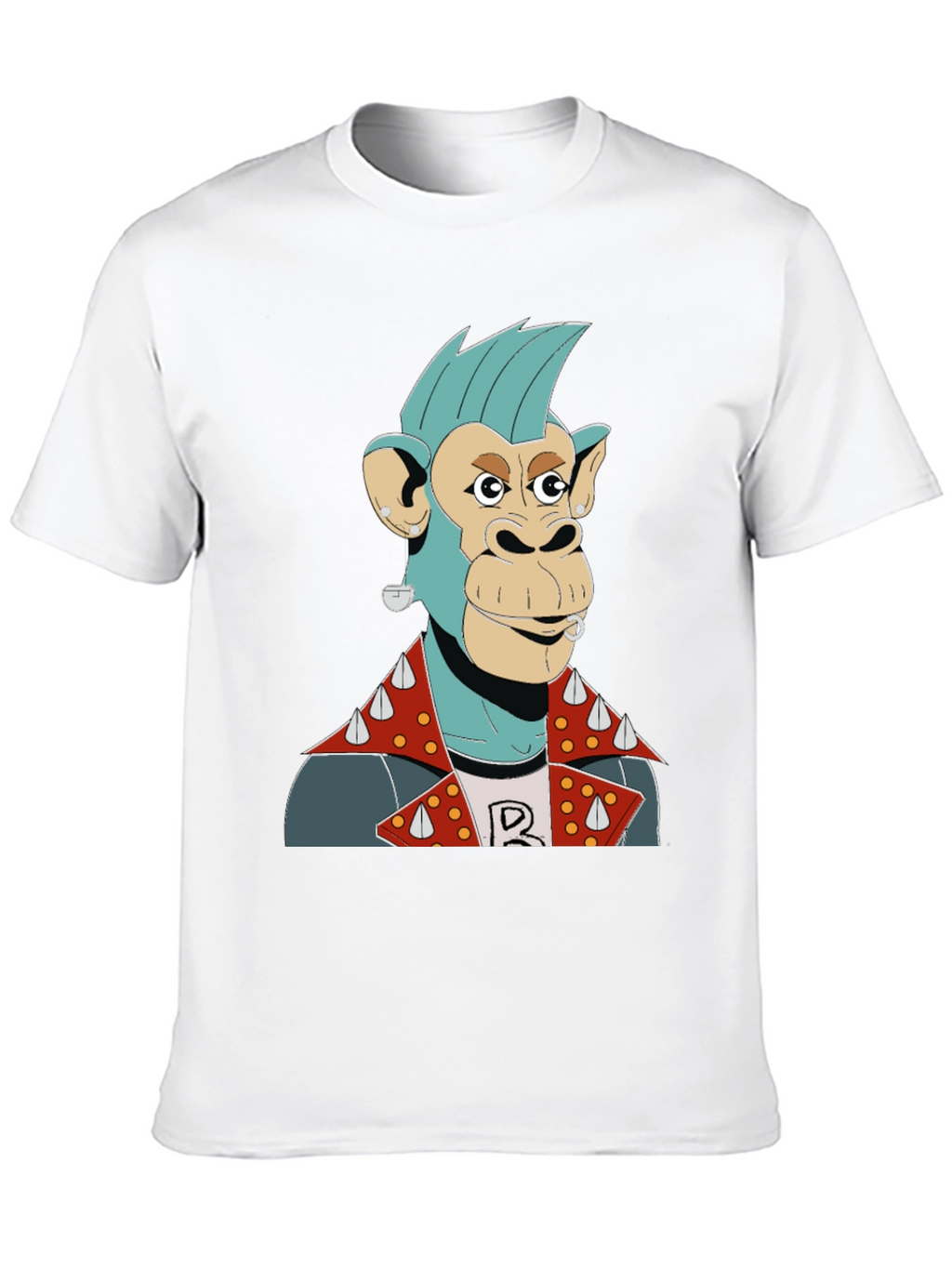 Cool Punk Monkey Graphic T-Shirt