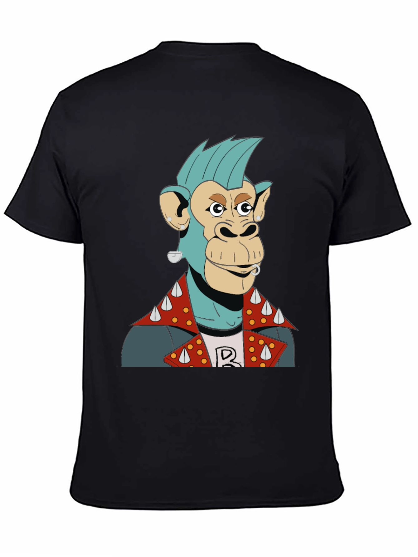 Cool Punk Monkey Graphic T-Shirt