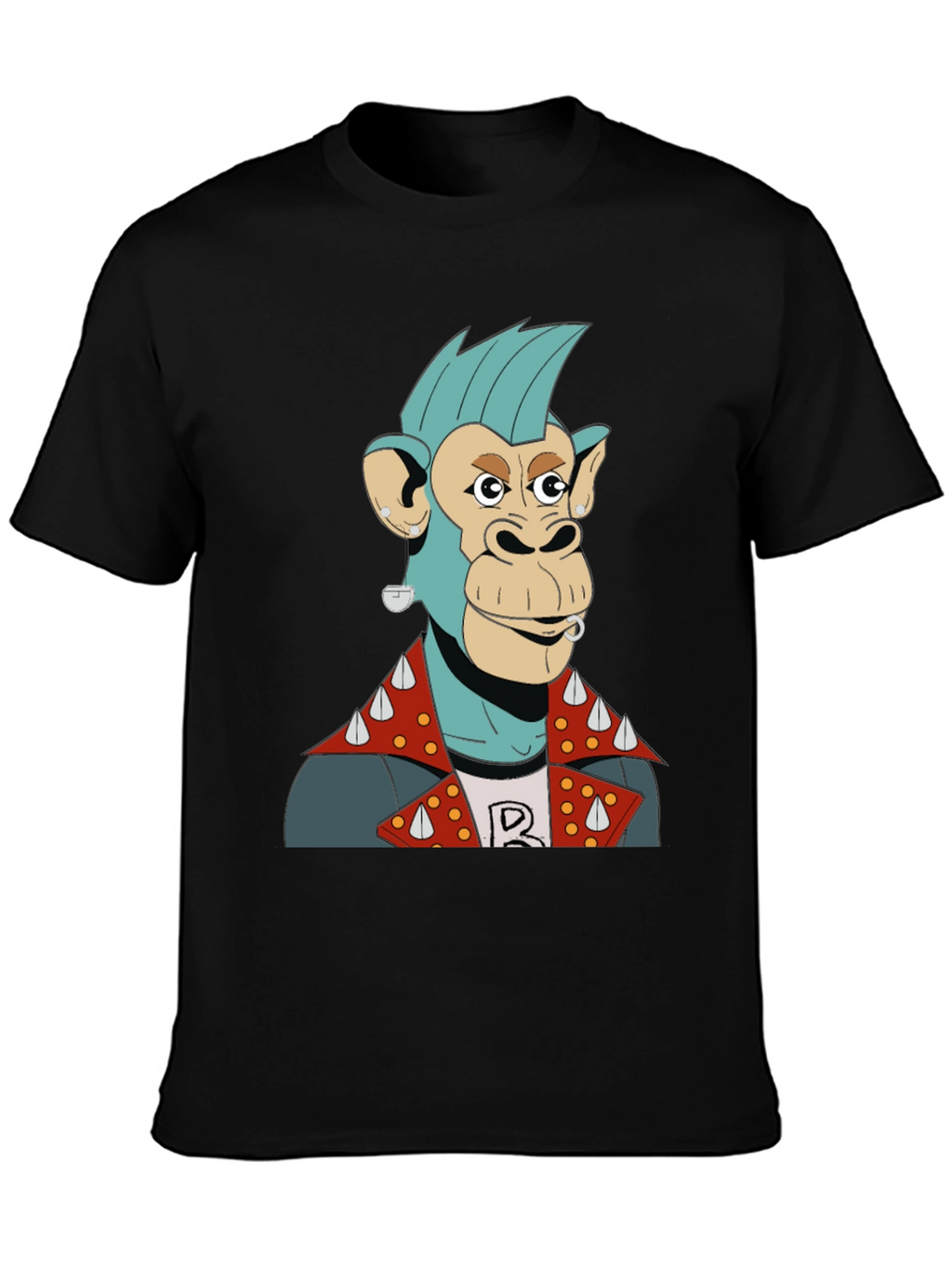 Cool Punk Monkey Graphic T-Shirt