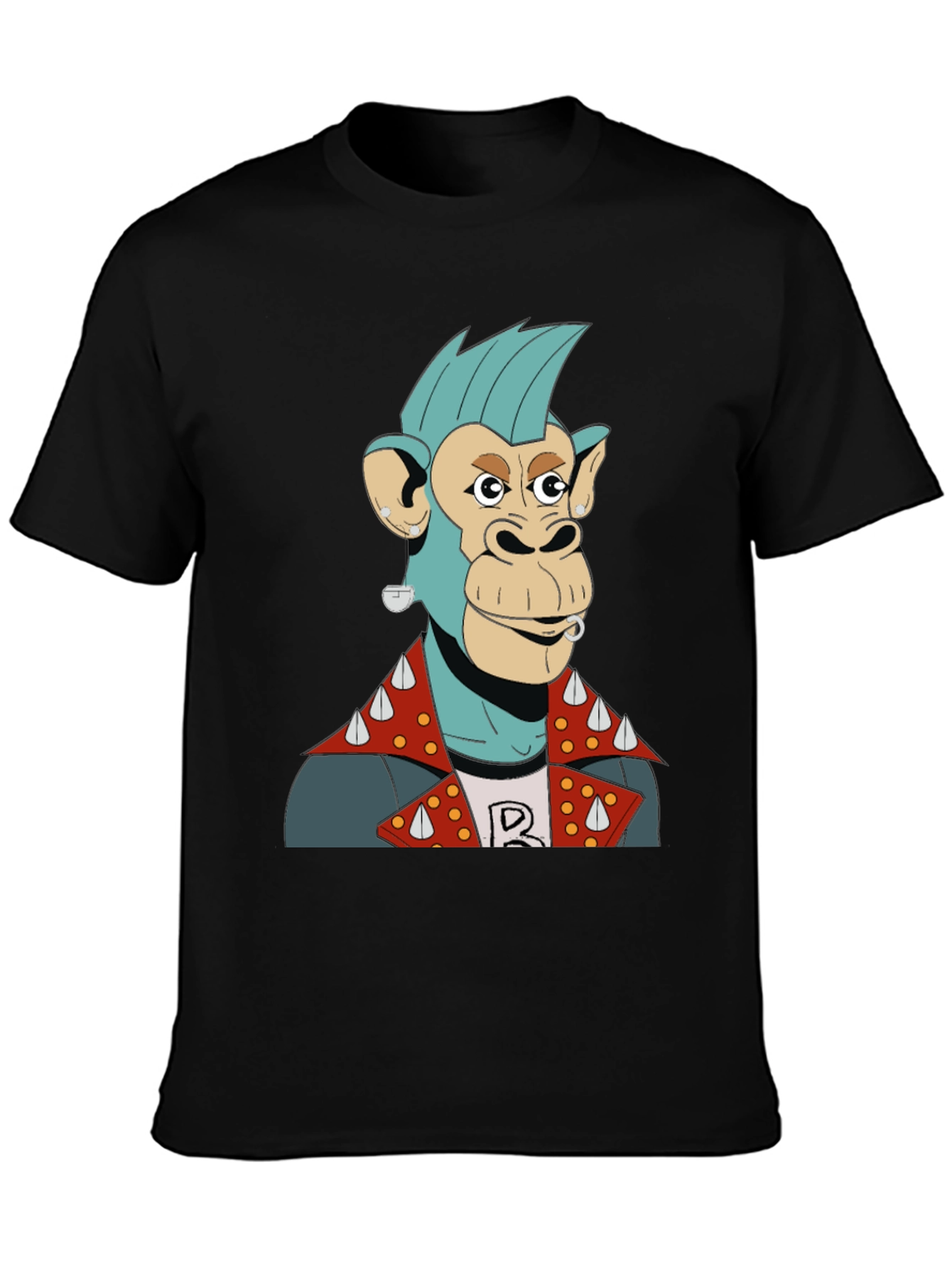 Cool Punk Monkey Graphic T-Shirt