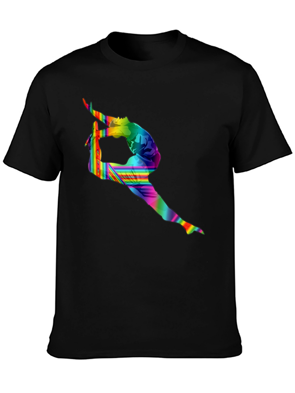 Rainbow Gymnastics Silhouette Black T-Shirt