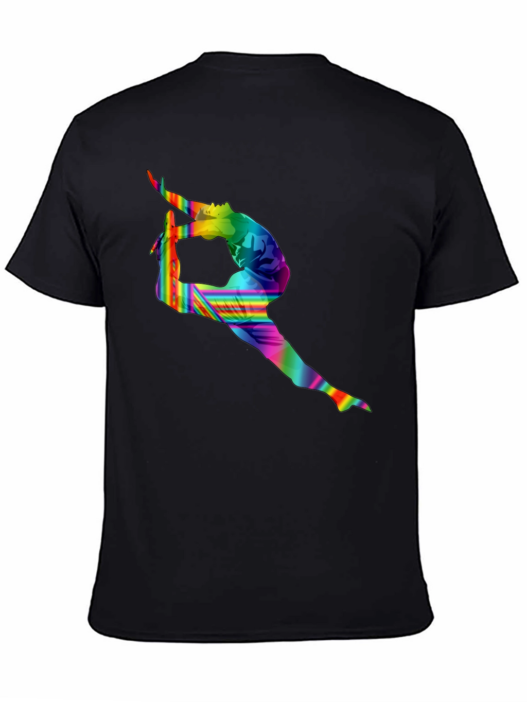 Rainbow Gymnastics Silhouette Black T-Shirt