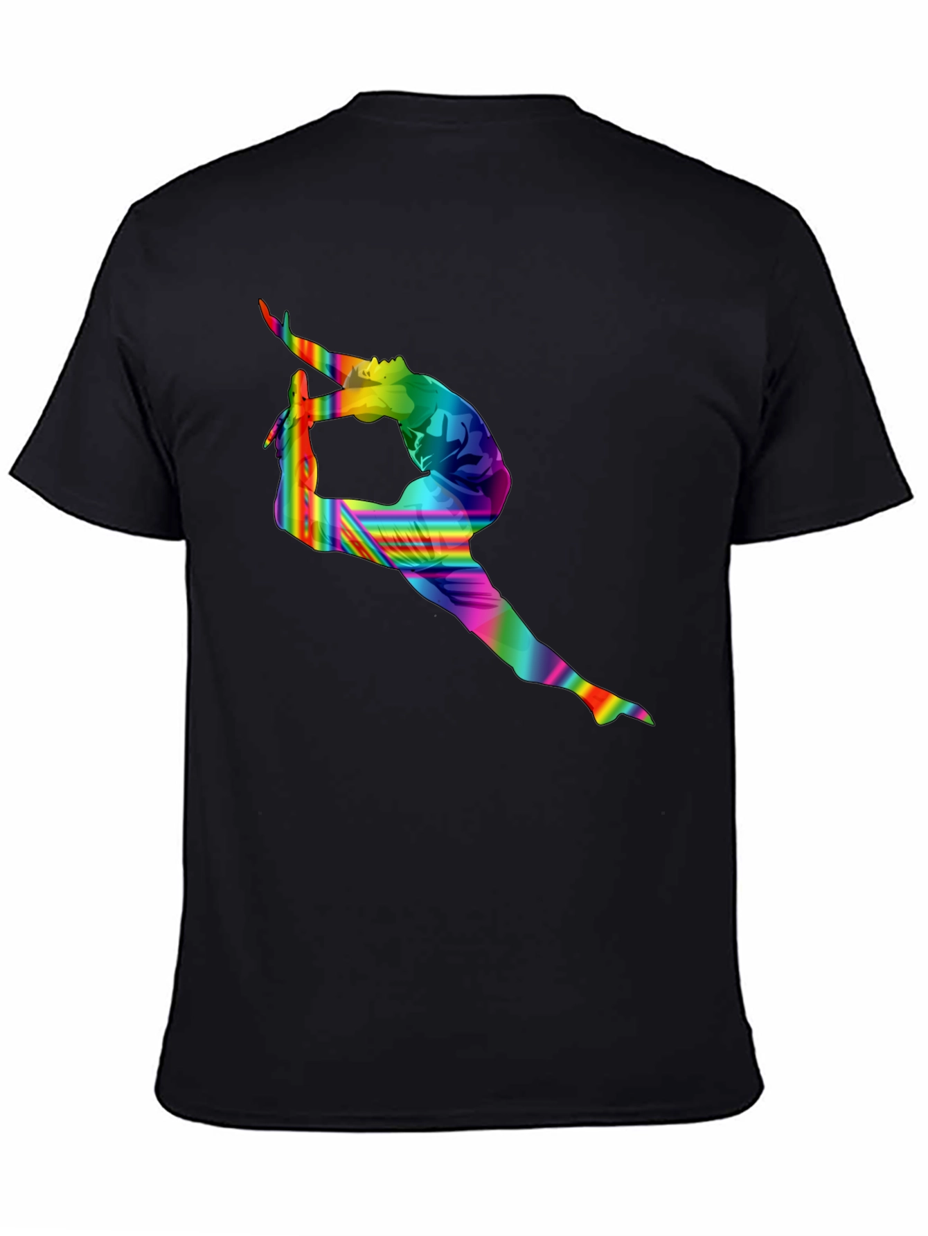 Rainbow Gymnastics Silhouette Black T-Shirt