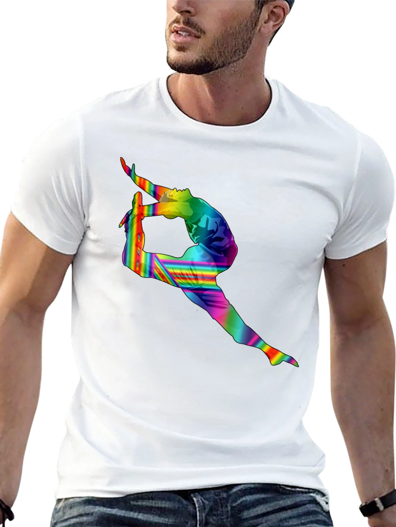 Rainbow Gymnastics Silhouette Black T-Shirt