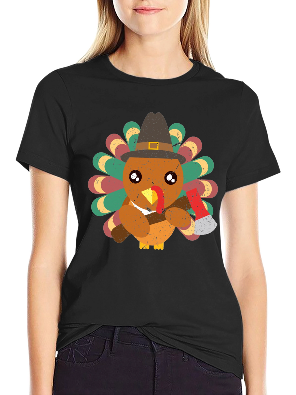 Turkey Axe T-Shirt Thanksgiving Holiday Funny Shirt