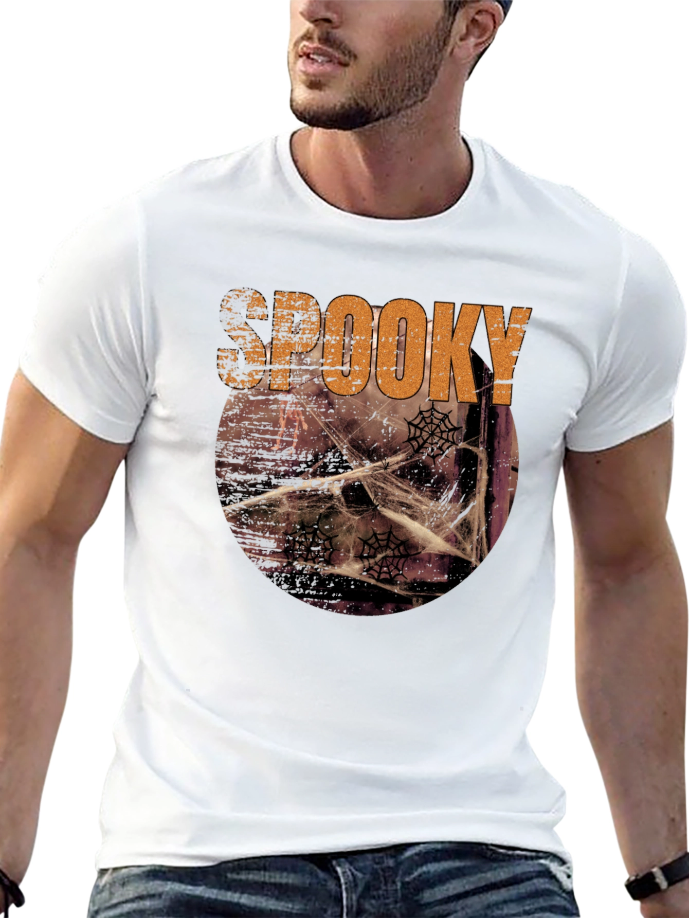 Spooky Halloween Graphic Tee - Mens Black T-Shirt