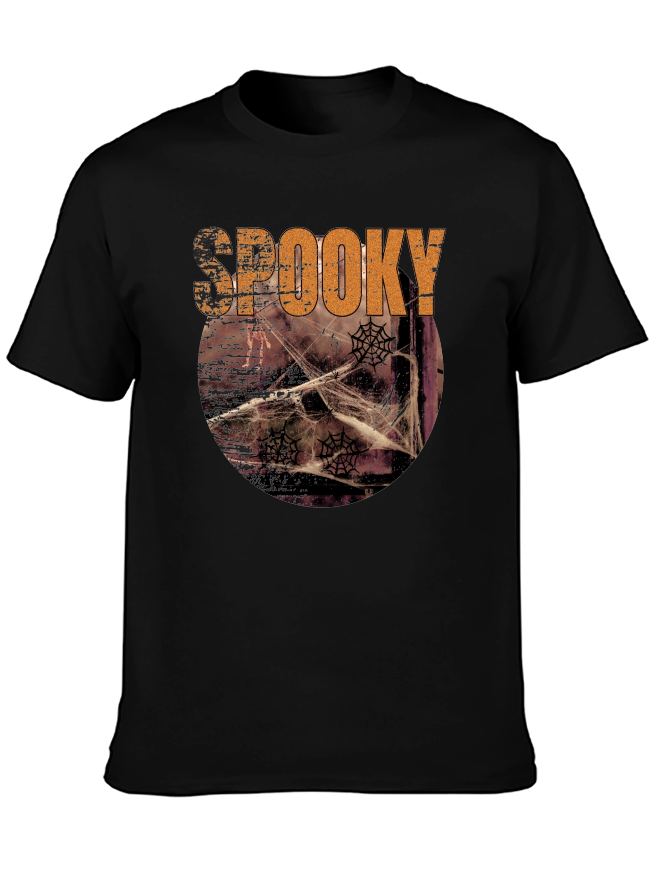 Spooky Halloween Graphic Tee - Mens Black T-Shirt