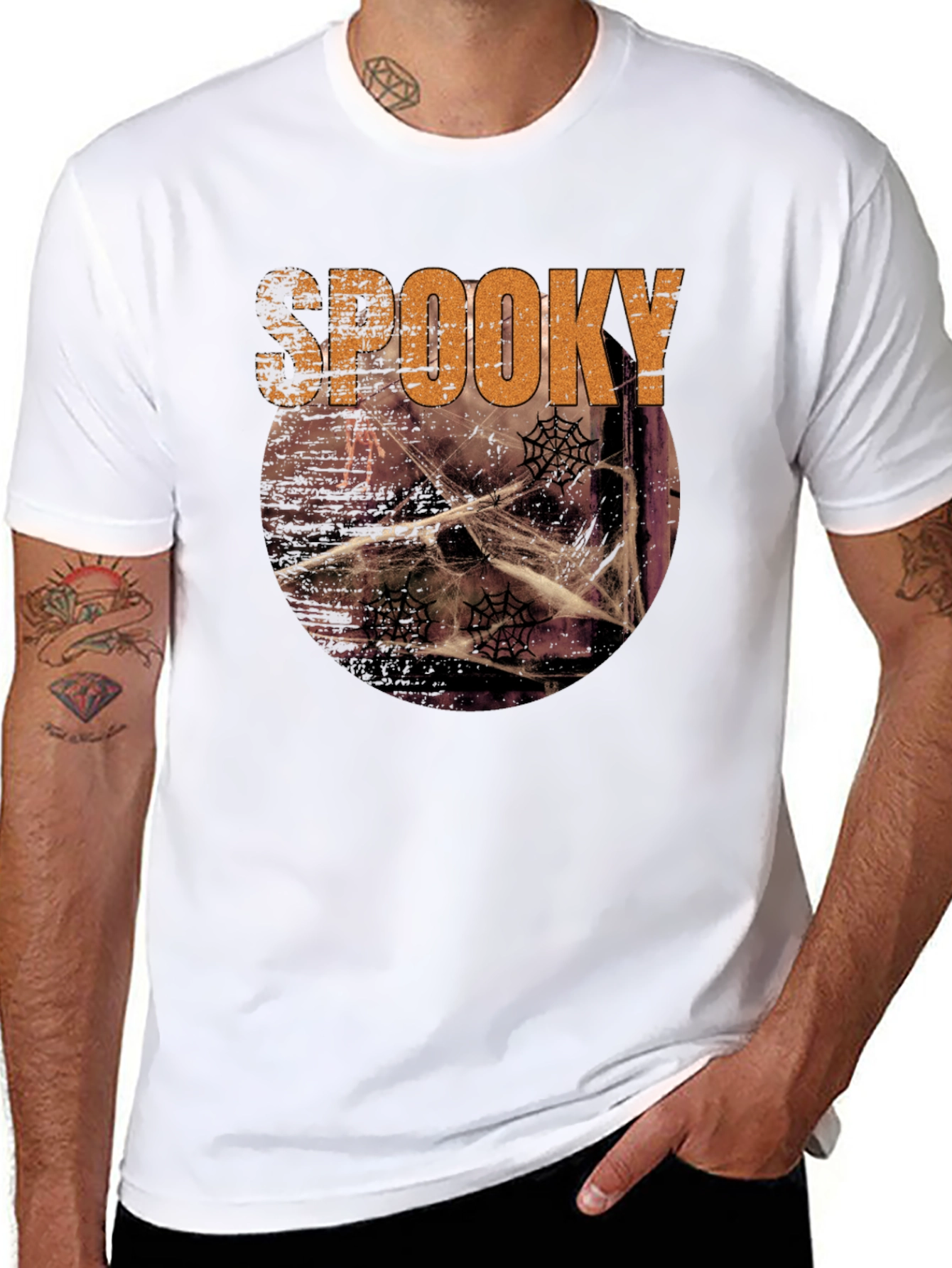 Spooky Halloween Graphic Tee - Mens Black T-Shirt