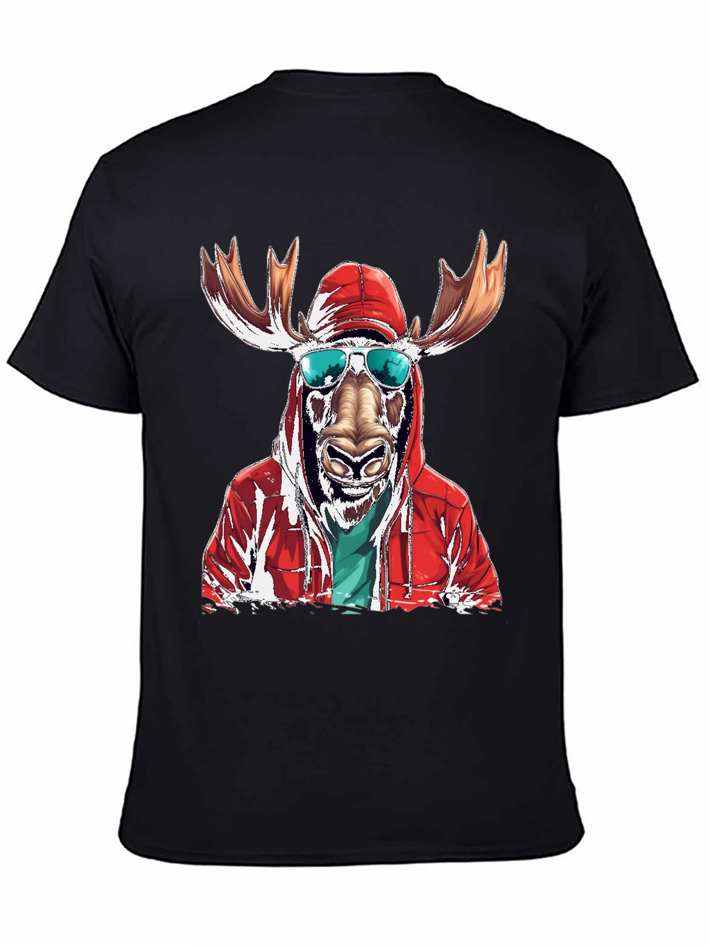 Cool Moose Graphic Tee - Black Cotton T-Shirt