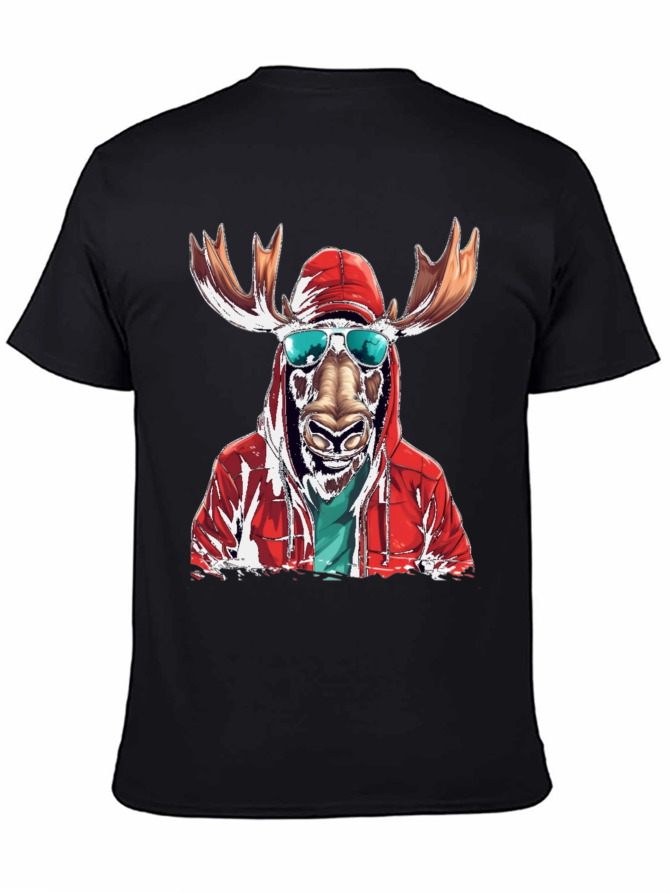 Cool Moose Graphic Tee - Black Cotton T-Shirt