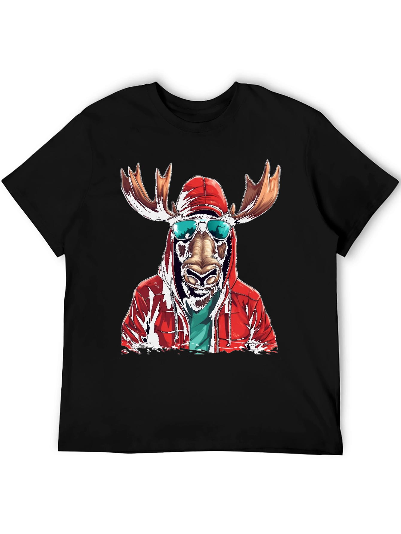 Cool Moose Graphic Tee - Black Cotton T-Shirt