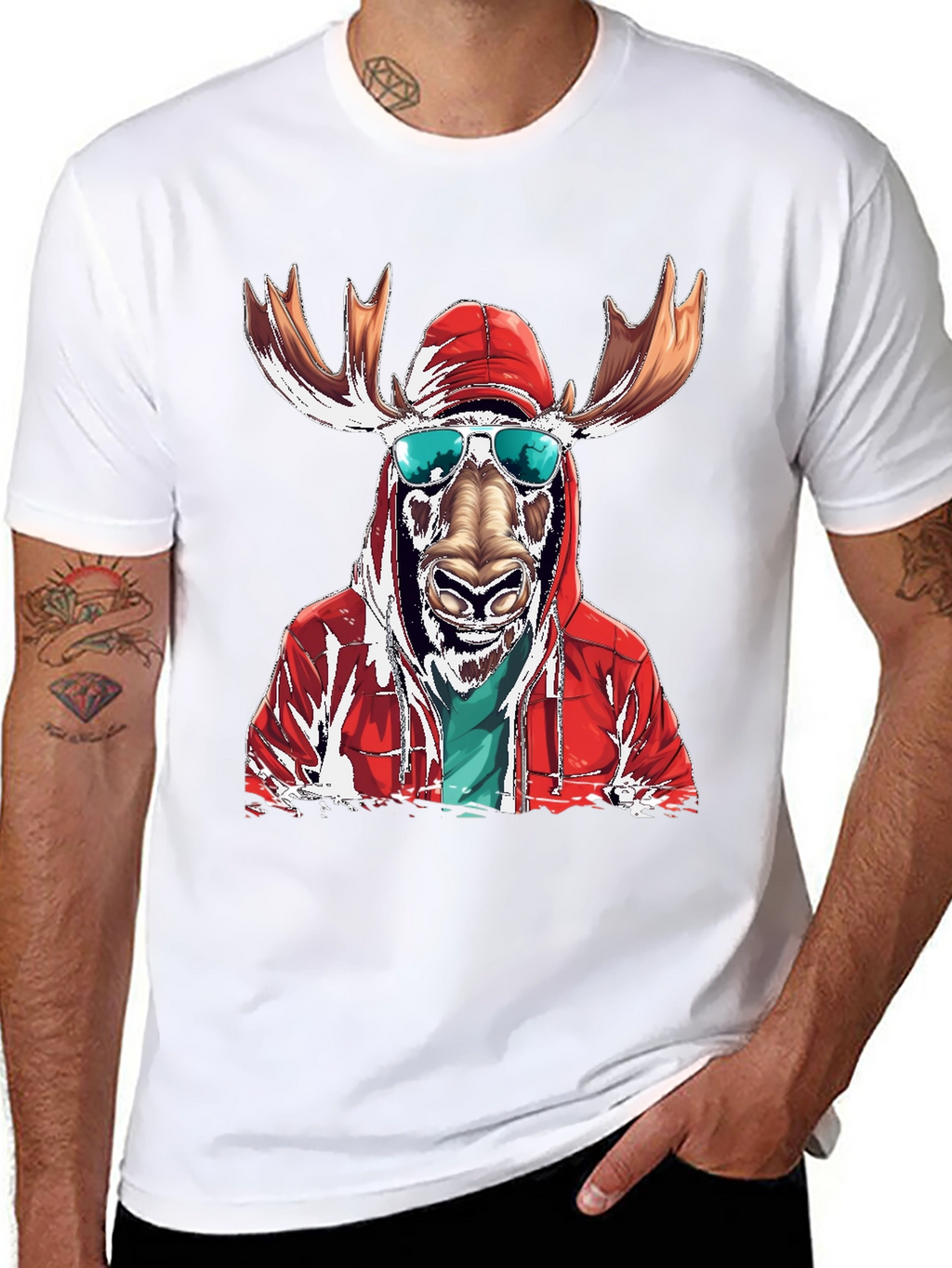Cool Moose Graphic Tee - Black Cotton T-Shirt