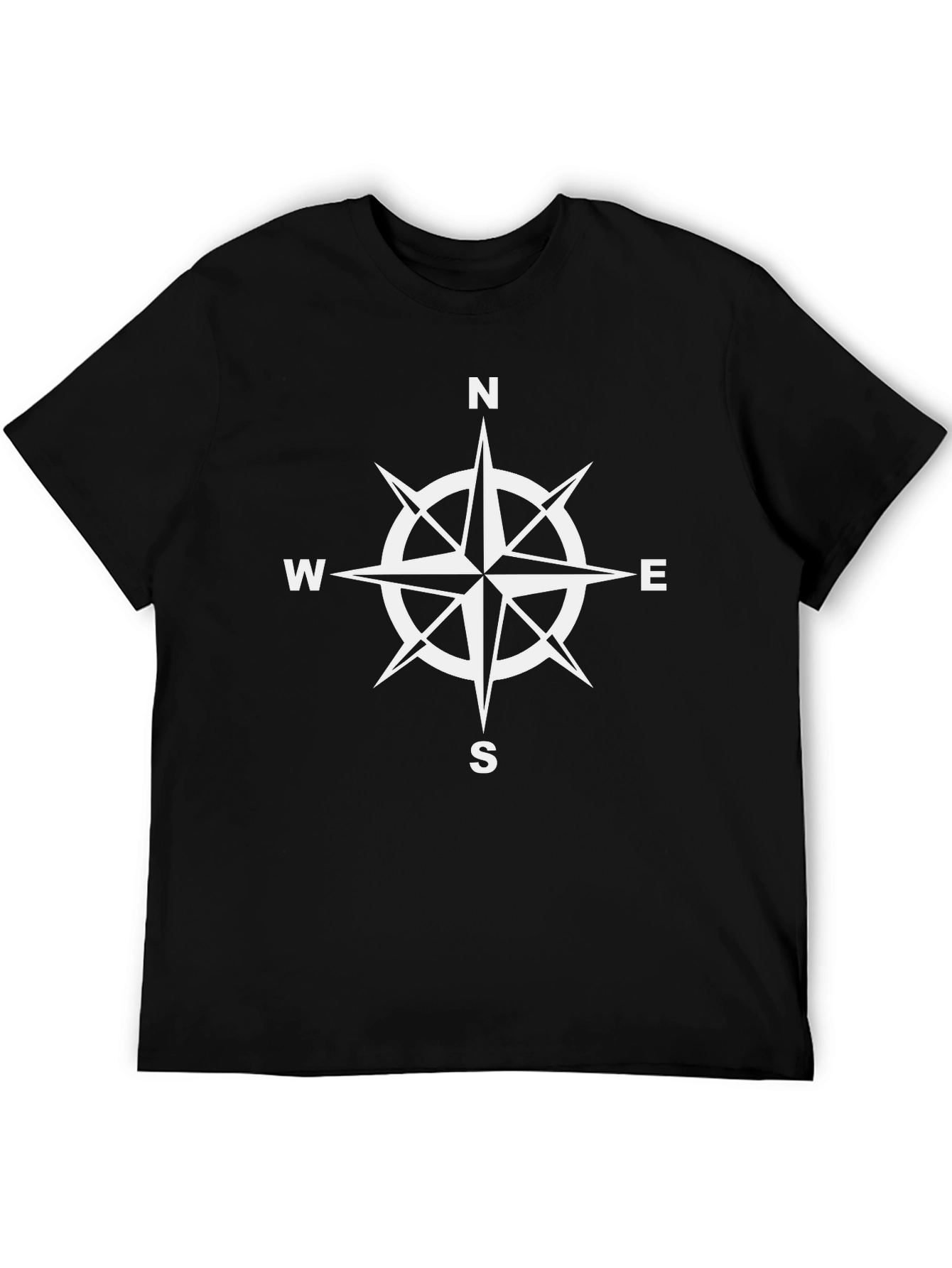 Compass Rose Graphic T-Shirt - Black