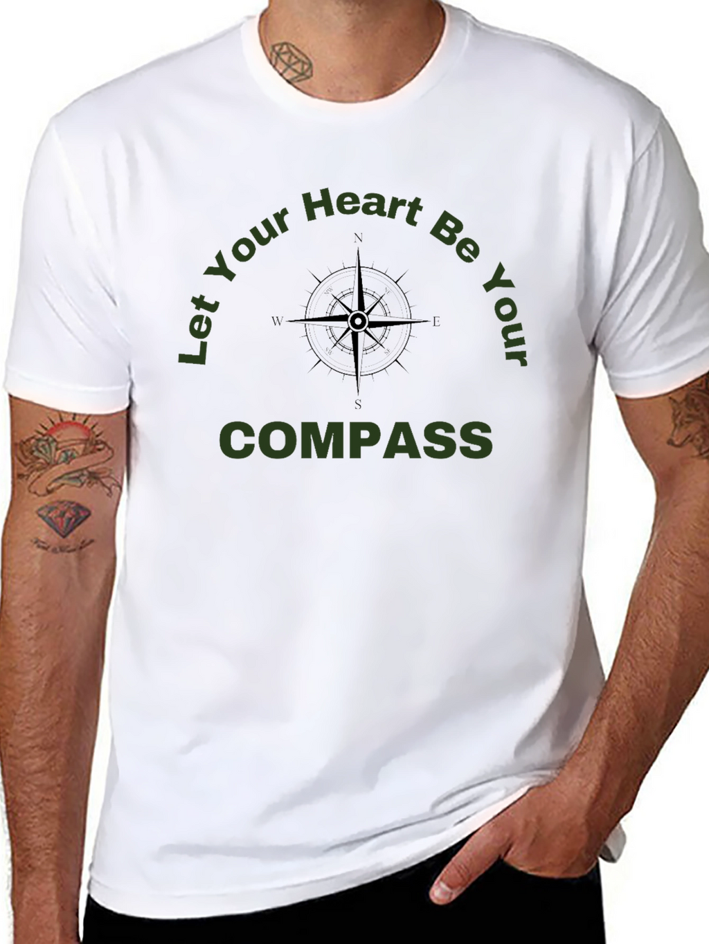 Compass Heart Tee - Adventure & Guidance