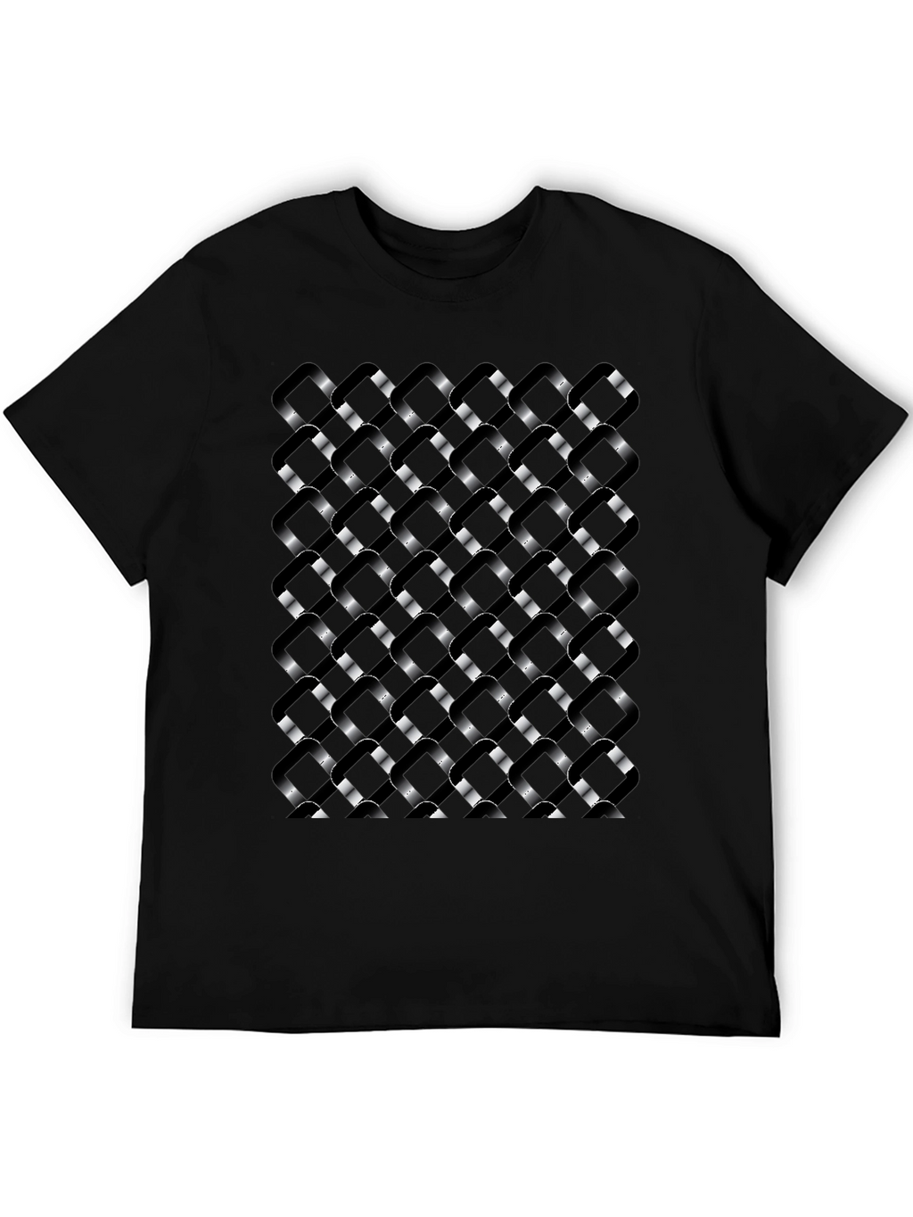 Abstract Woven Pattern Black T-Shirt