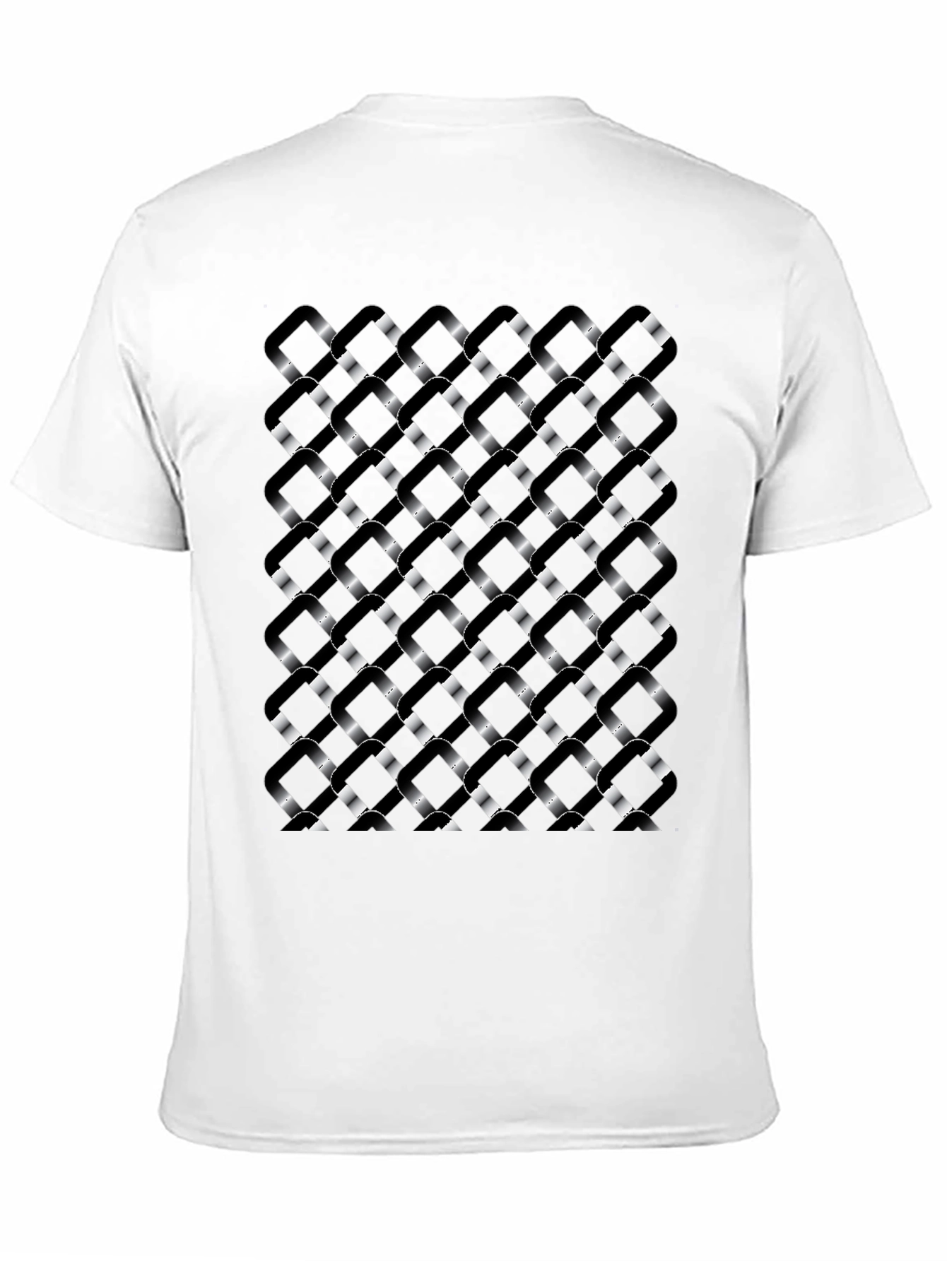 Abstract Woven Pattern Black T-Shirt