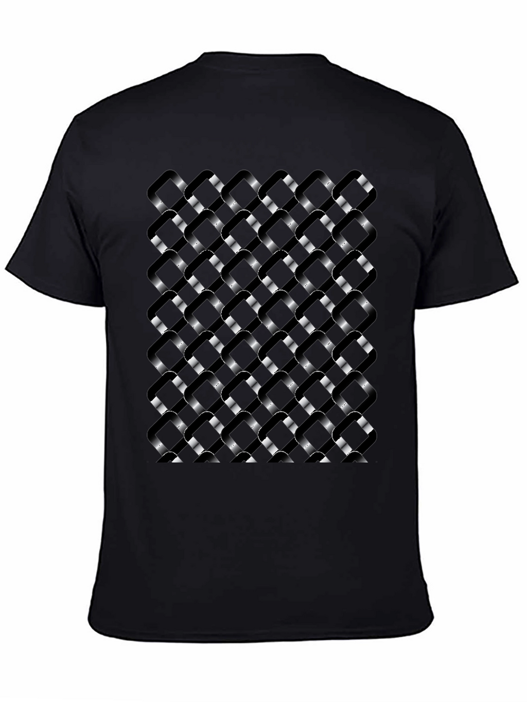 Abstract Woven Pattern Black T-Shirt