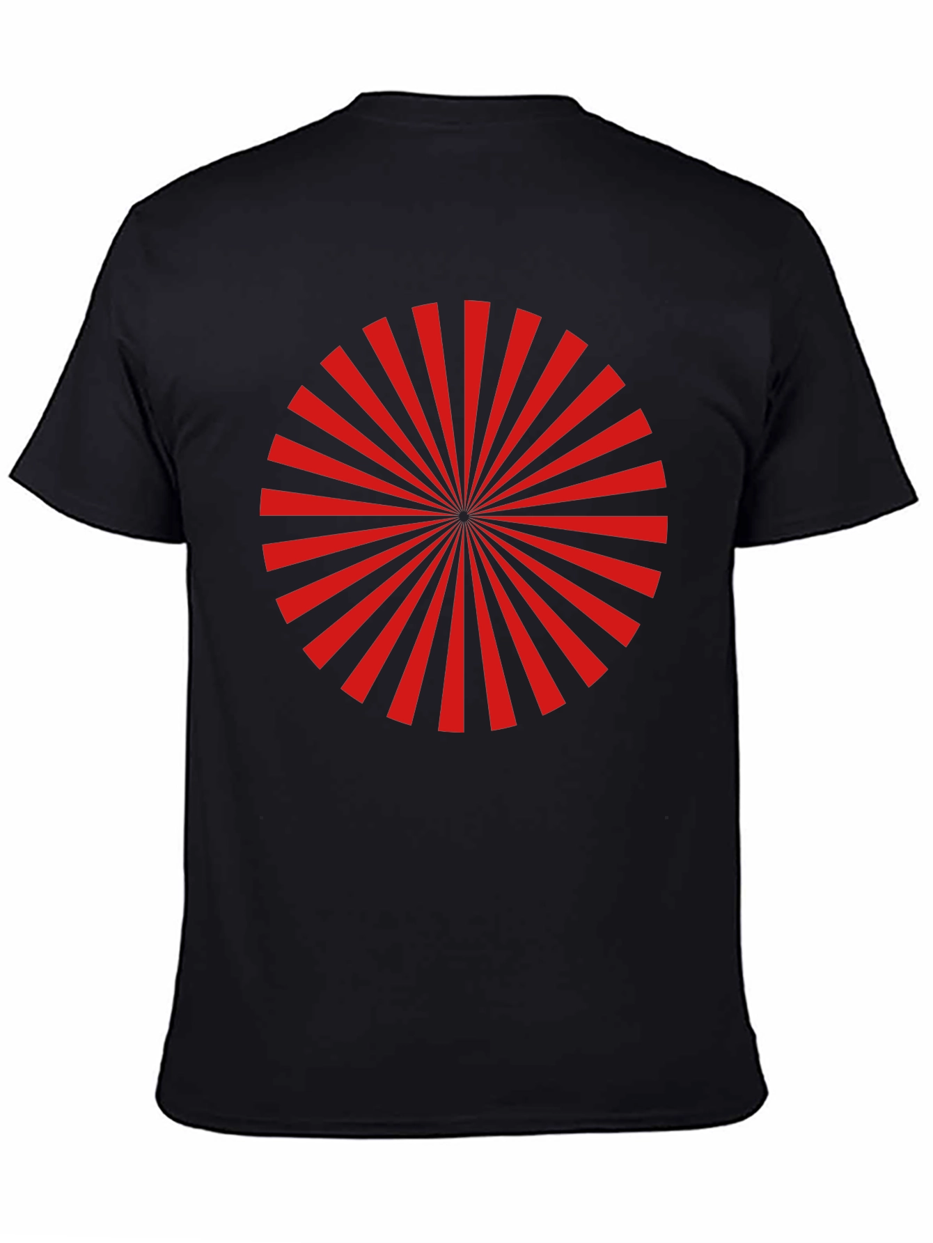 Red Radial Burst Graphic Tee - Black