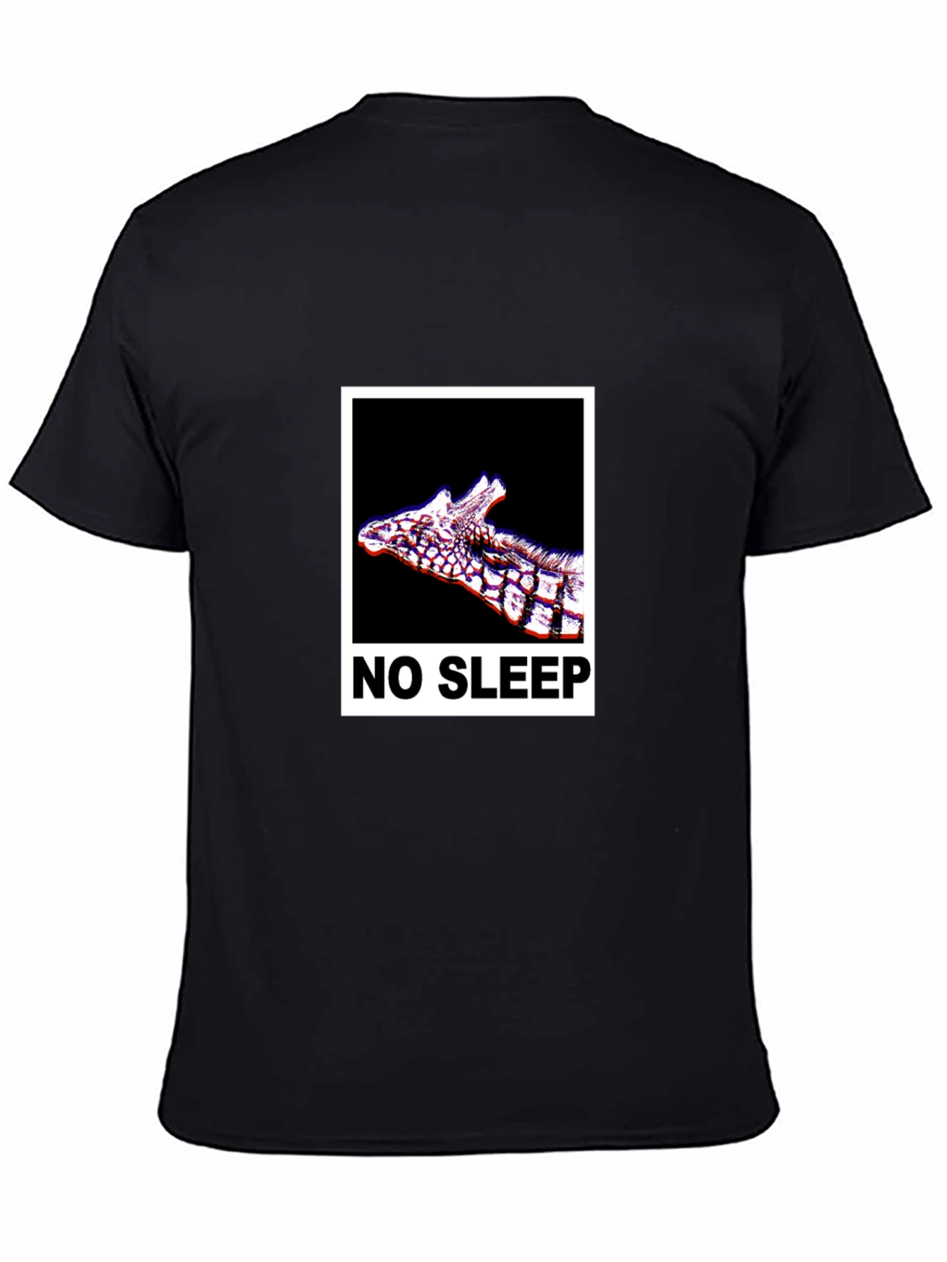 No Sleep Giraffe Graphic Tee - Black Cotton T-Shirt