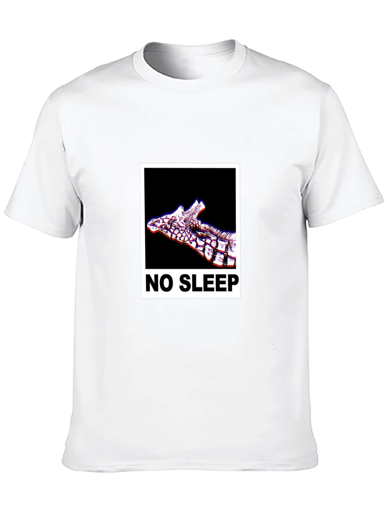 No Sleep Giraffe Graphic Tee - Black Cotton T-Shirt