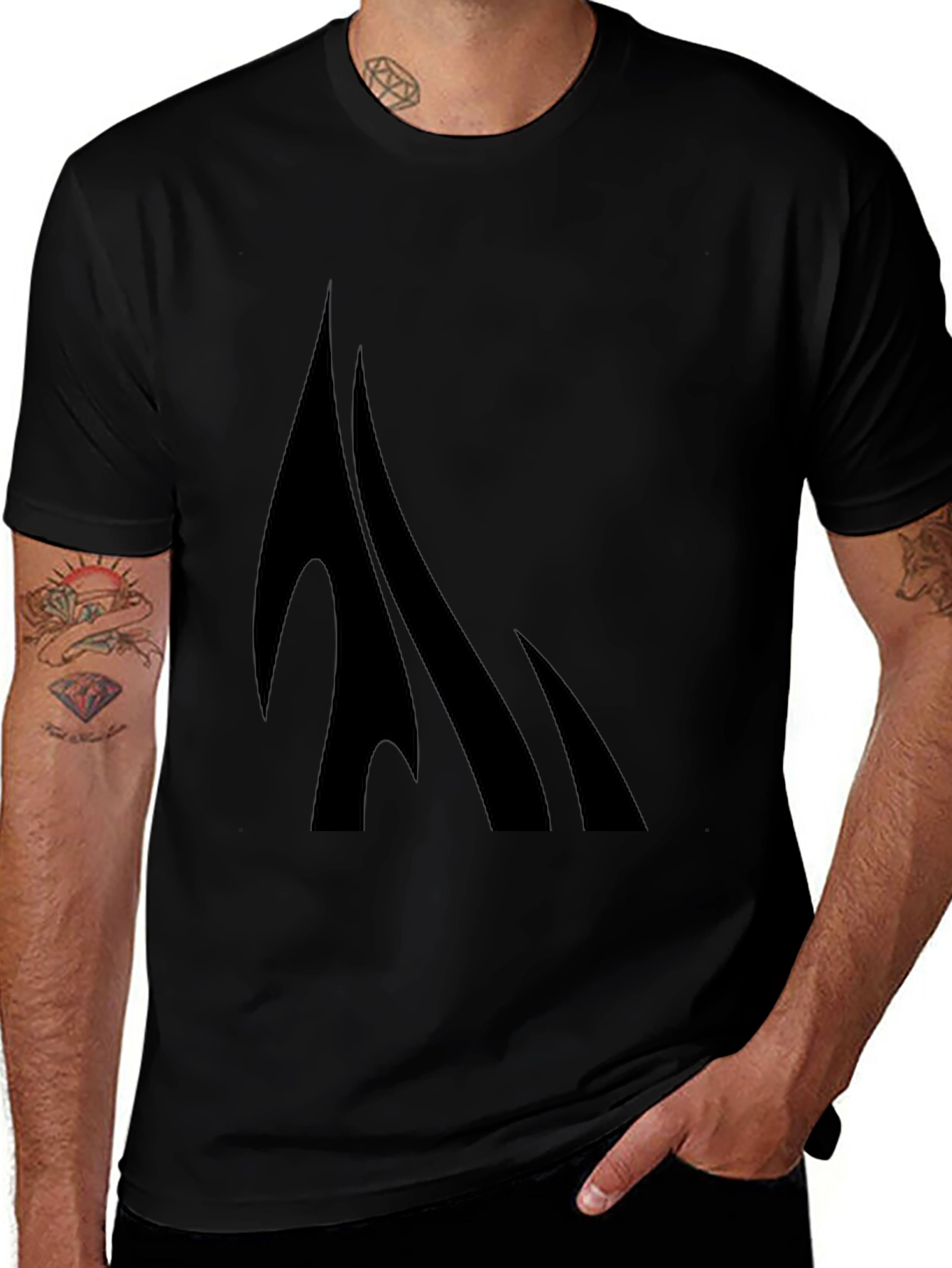 Black Graphic Tee - Modern Design