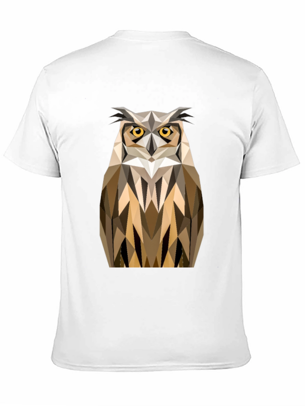 Geometric Owl Print Black T-Shirt