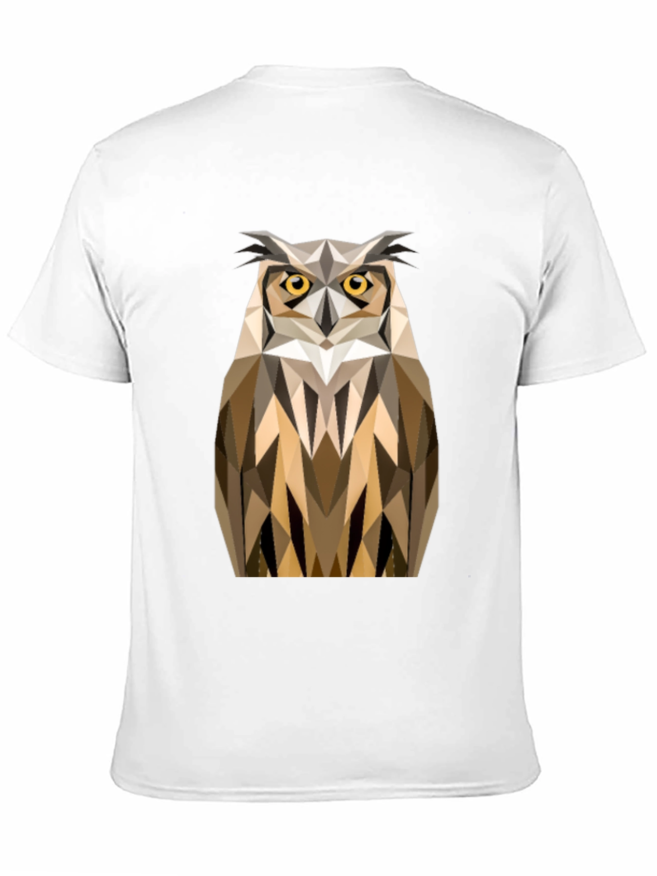 Geometric Owl Print Black T-Shirt