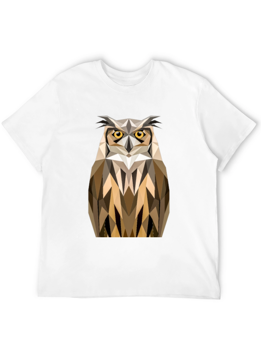 Geometric Owl Print Black T-Shirt