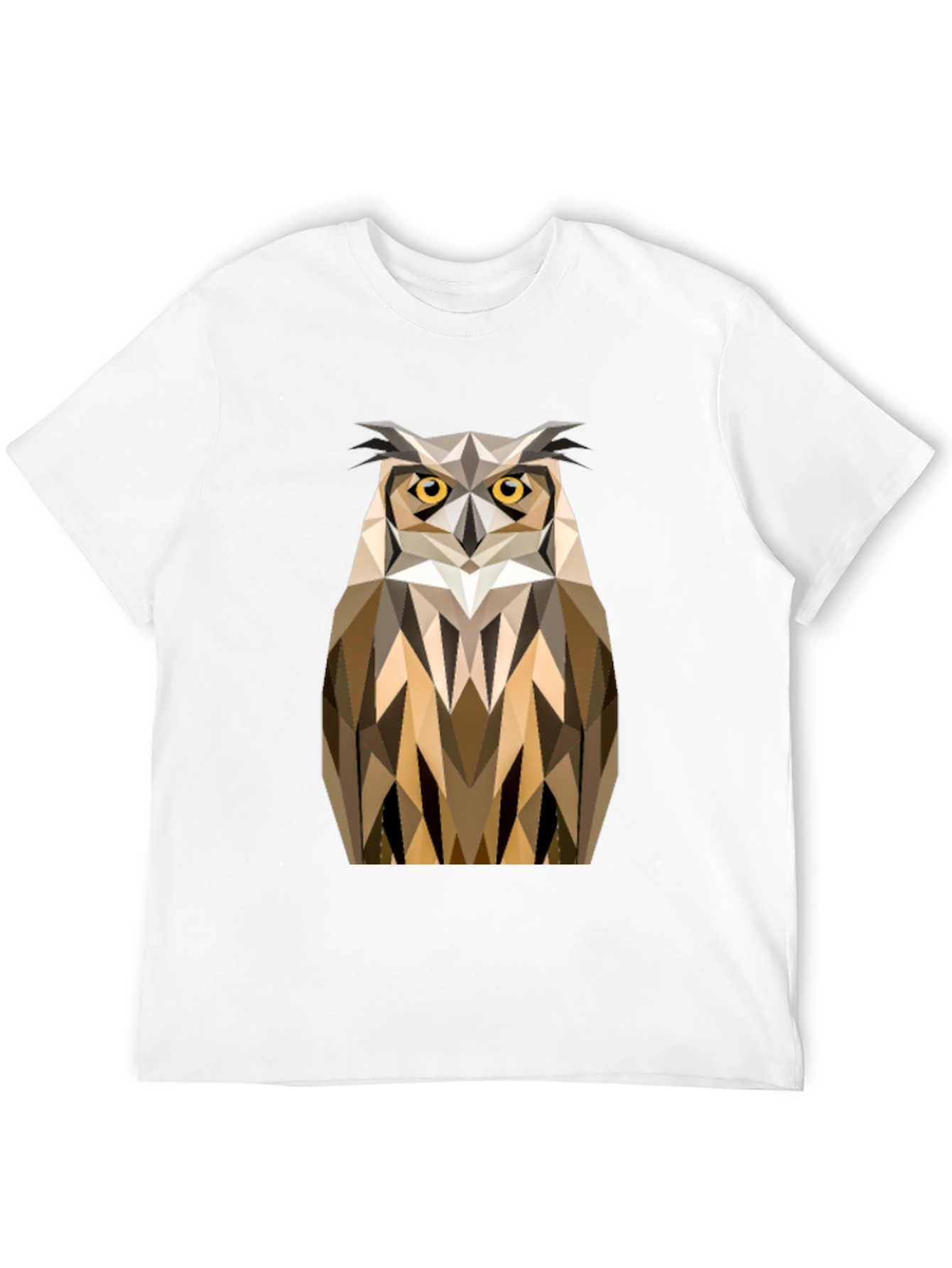 Geometric Owl Print Black T-Shirt