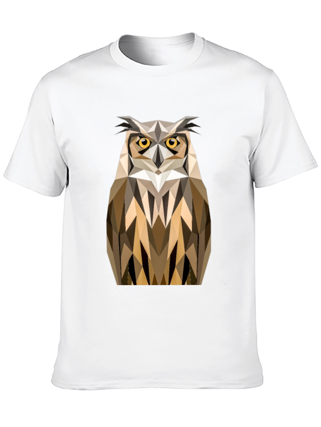 Geometric Owl Print Black T-Shirt
